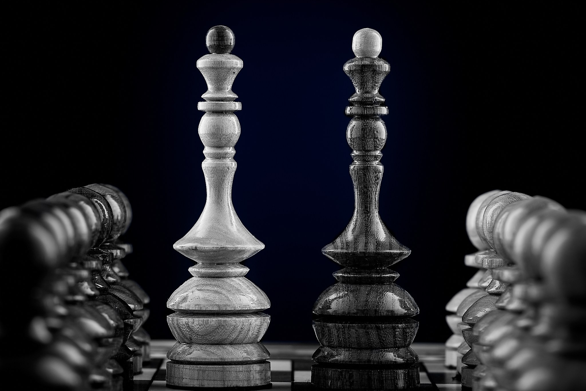 Предметная фотосъемка шахматных фигур на доске