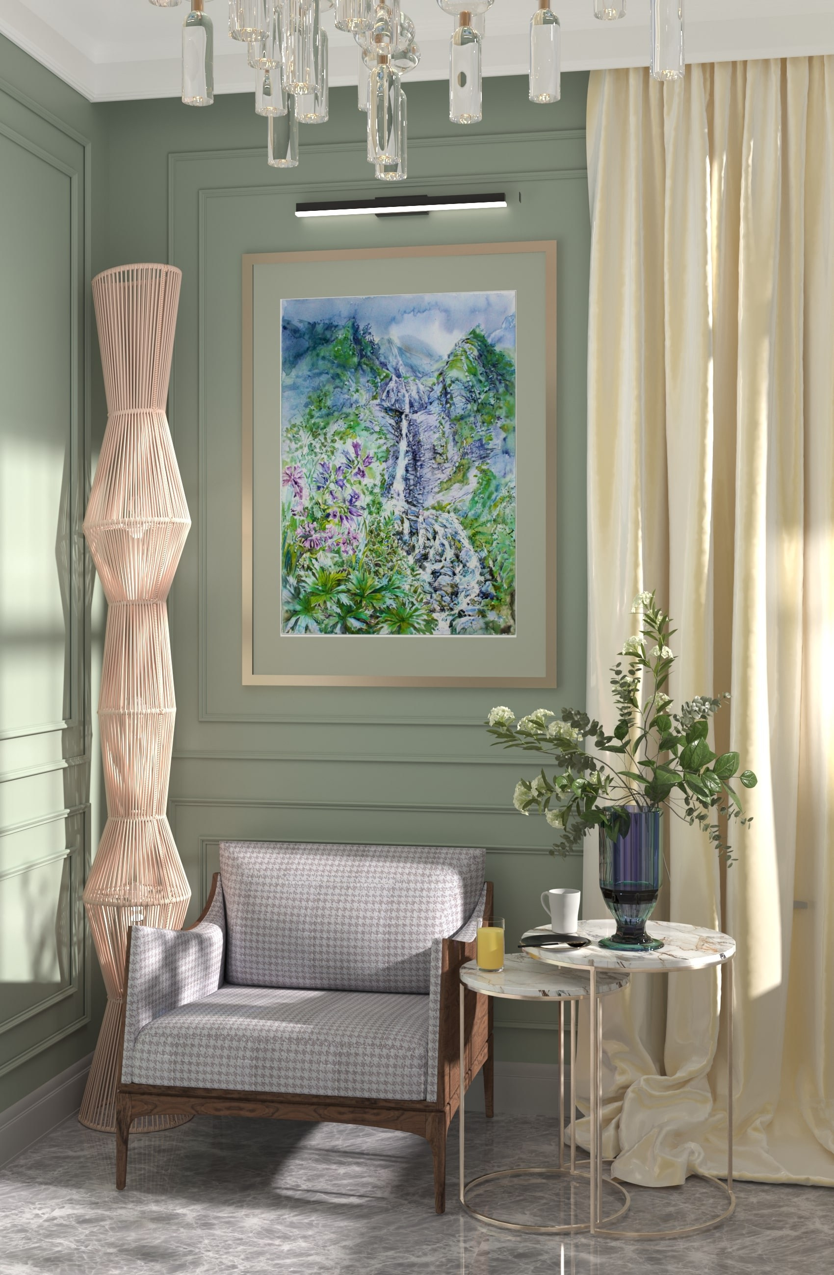 Классический современный нежный иньерьер квартиры 152 кв. м. ЖК Красная Площадь. Интерьерный дизайнер в Сочи Поплавская Татьяна. Проектирование интерьеров и организация процесса ремонта