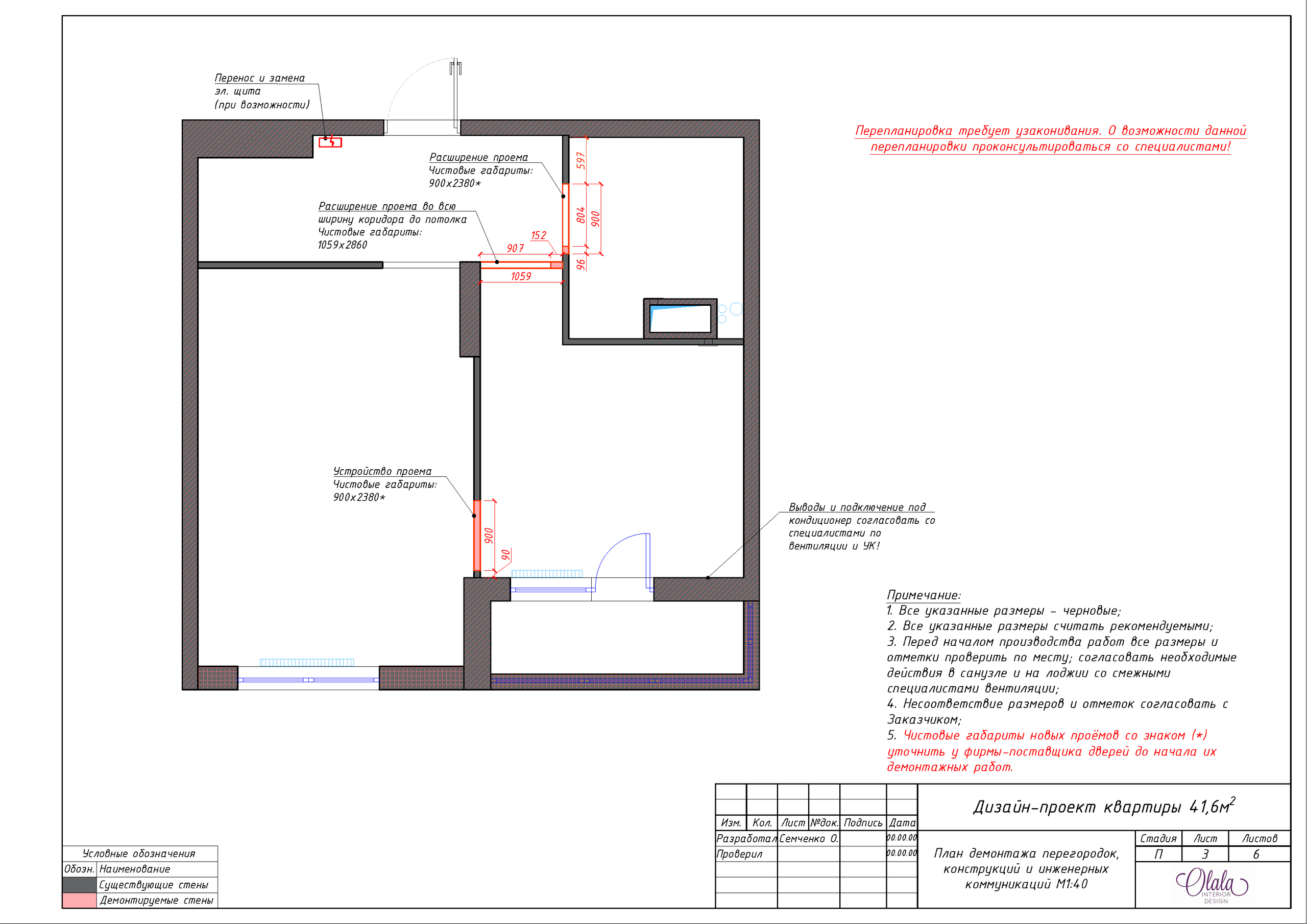 Планировочное решение. Дизайнер интерьеров Olala interior design