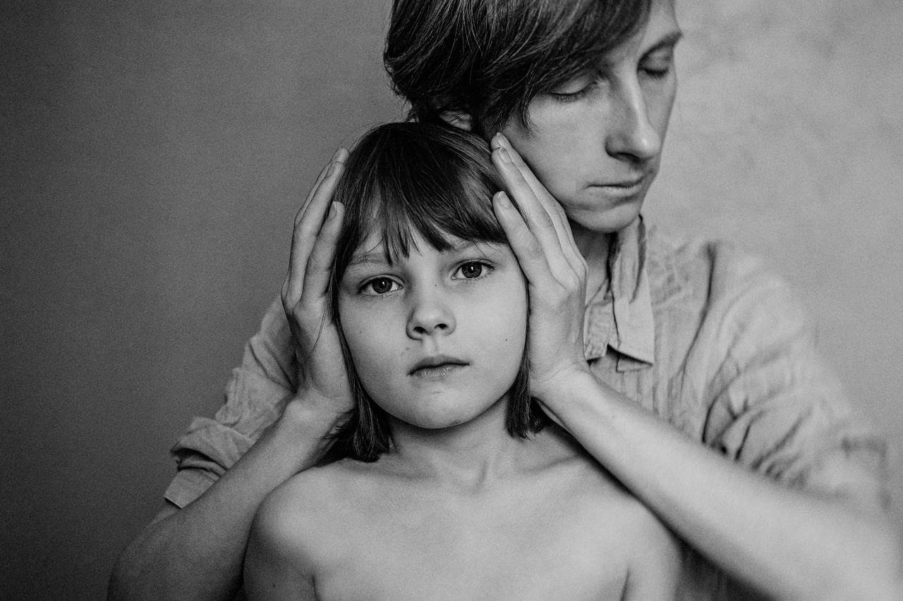 Мама и дочь на съёмке в Рыбинске