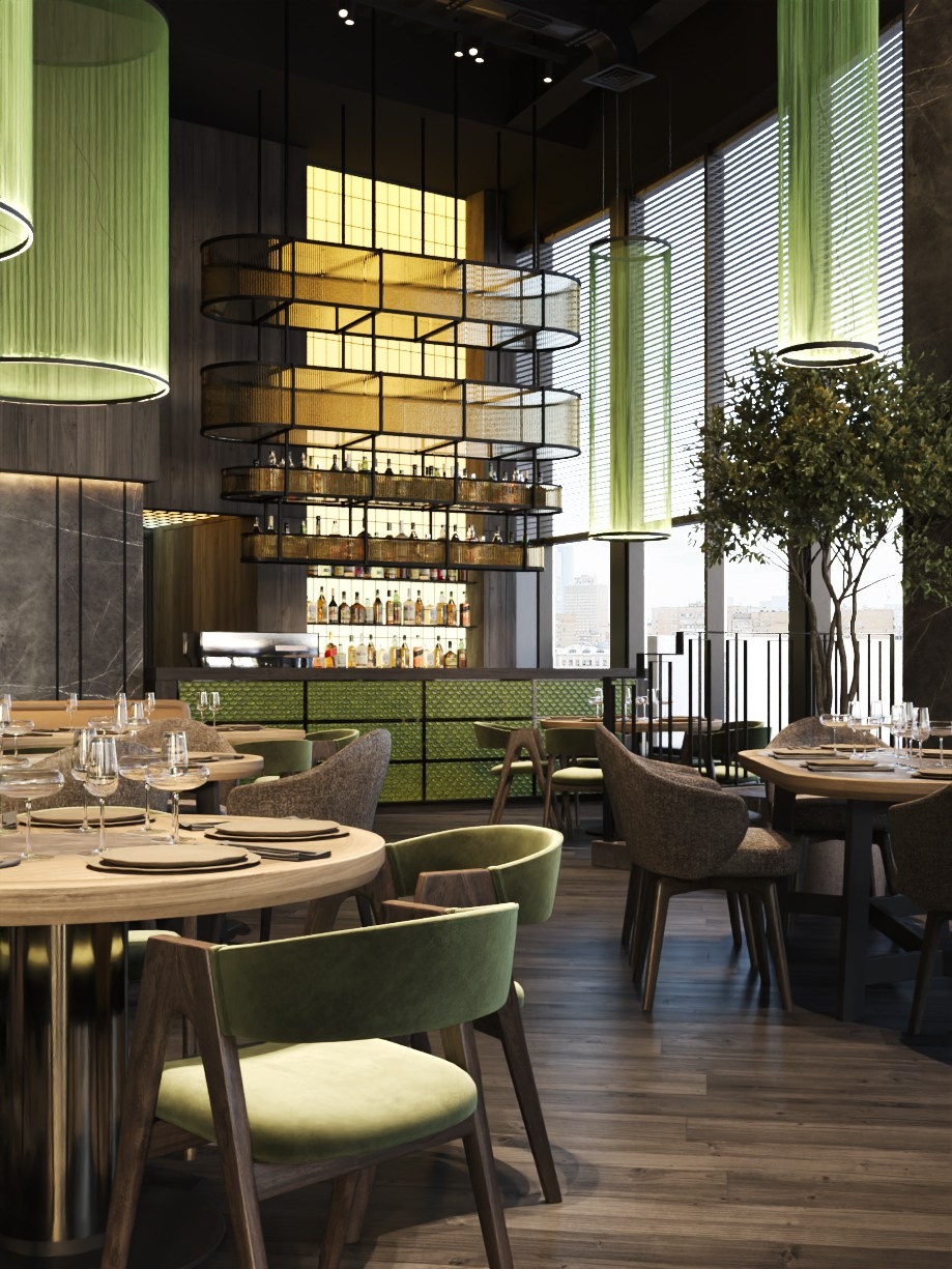 LOOM / ресторан, 380 м². Rezells Architects — студия дизайна жилых и коммерческих интерьеров