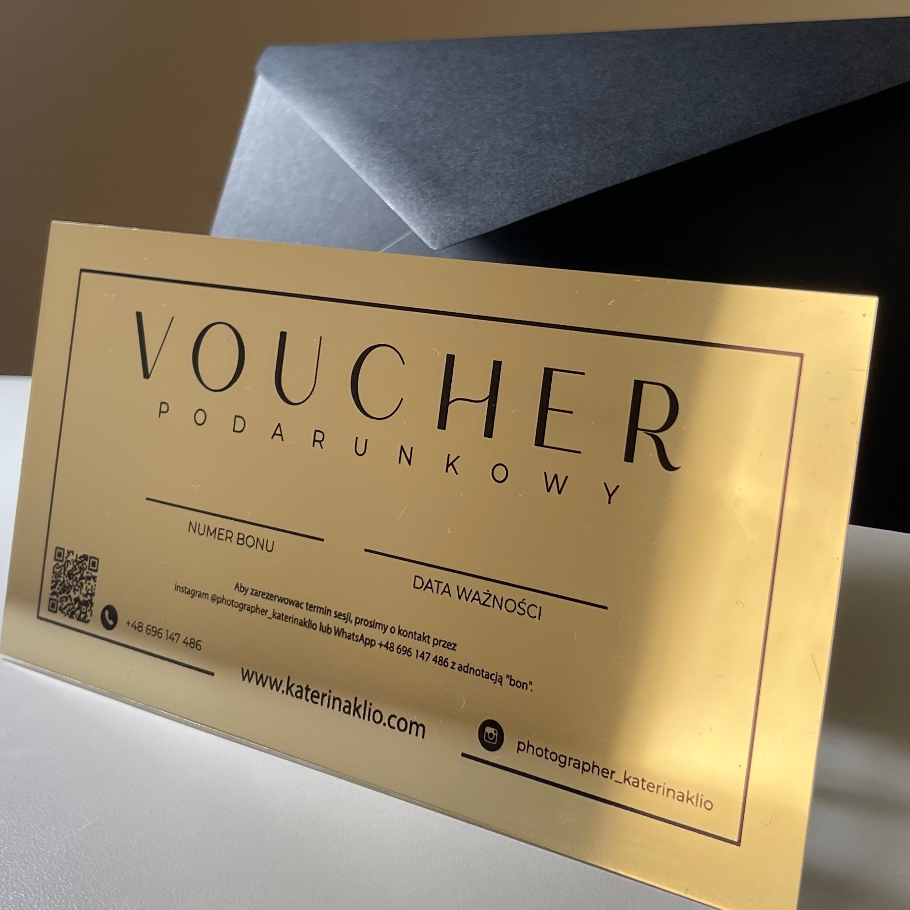 Gift voucher. Art photographer Katerina Klio