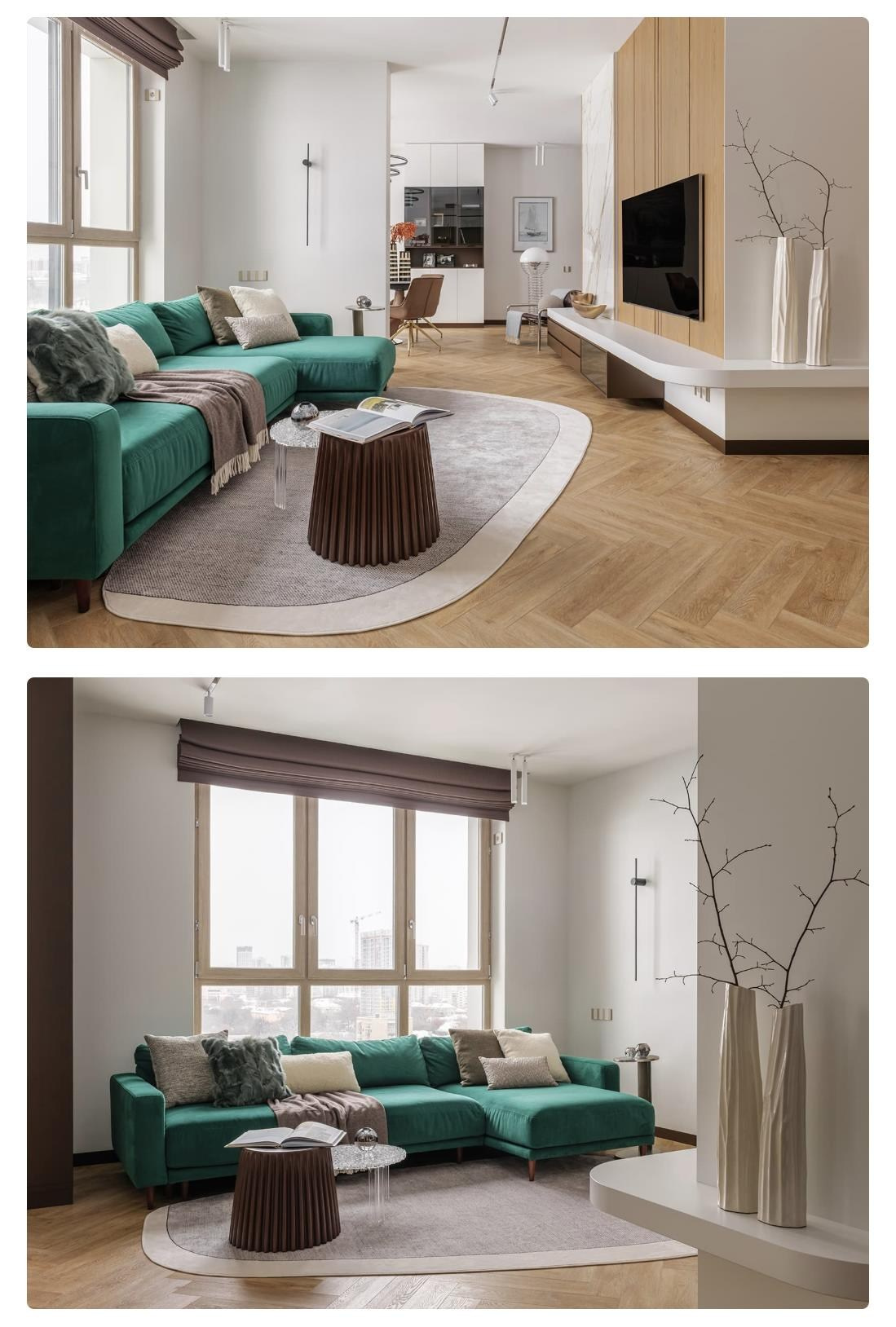 Изумрудные акценты в светлом интерьере екатеринбургской квартиры | AffDesign. Интерьерный фотограф. Фотограф архитектуры