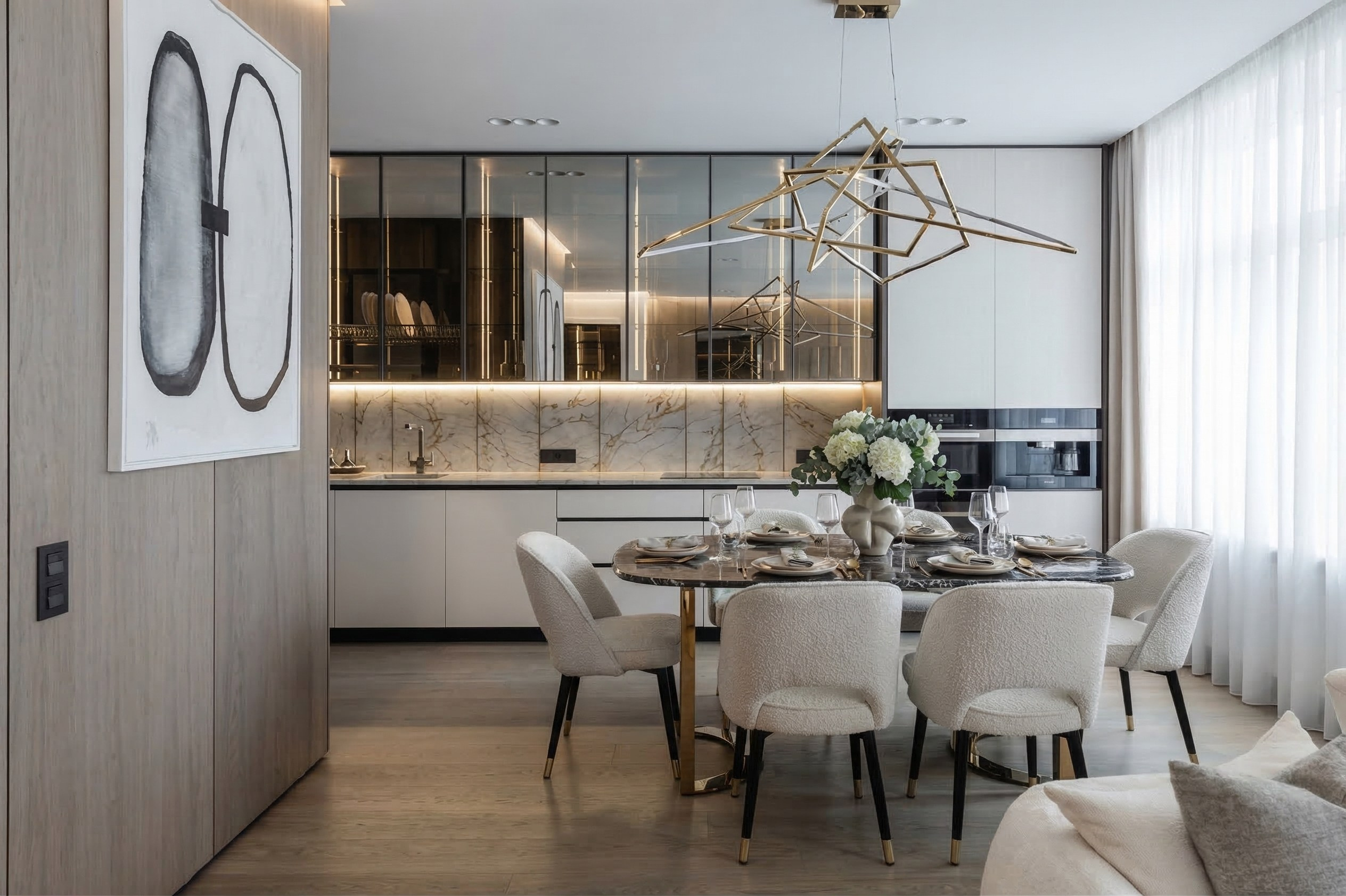 Дизайн квартиры в современном стиле 130 м² | Реализация проекта Валерии Котович