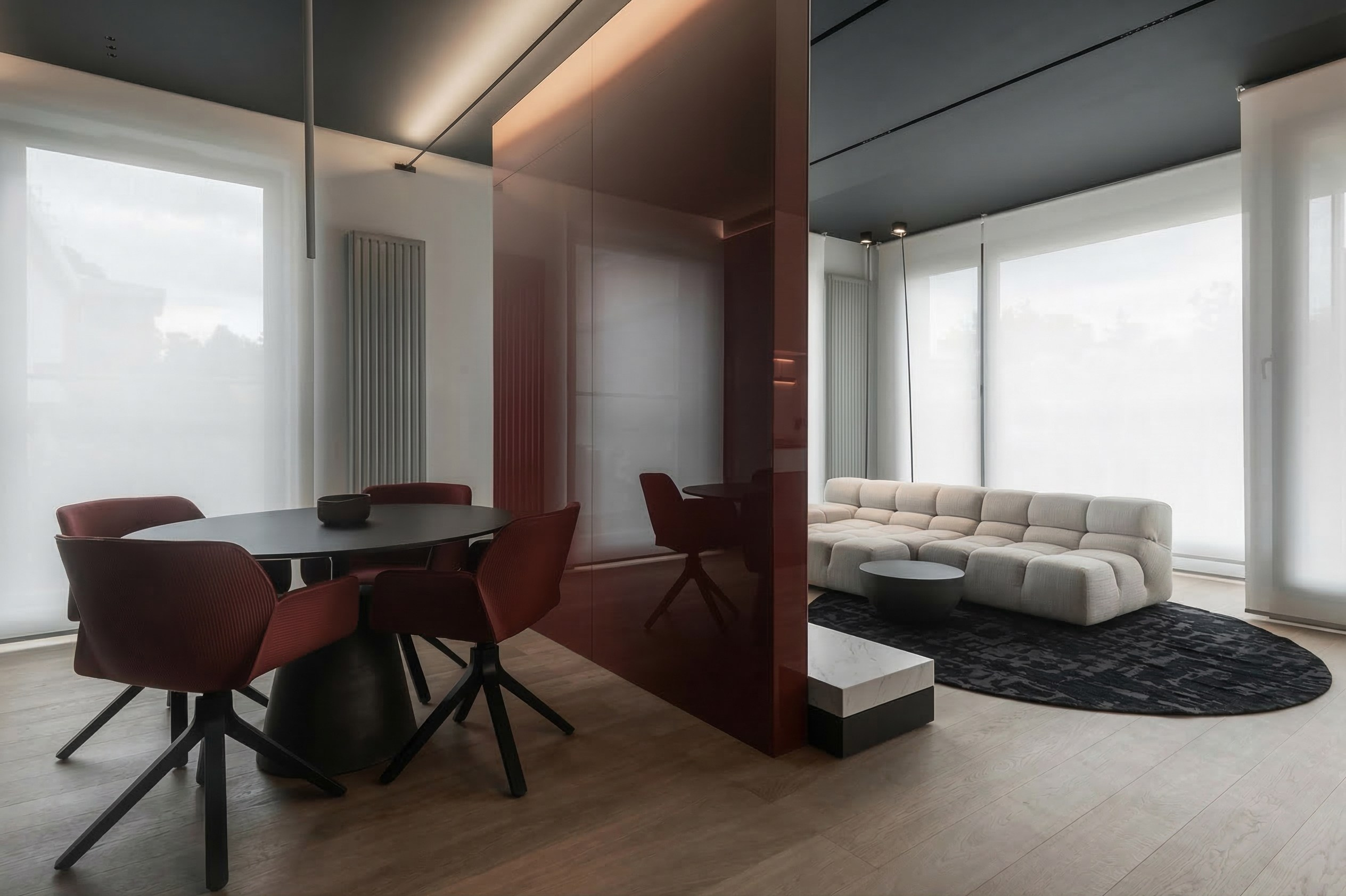 Дизайн квартиры 80 м² с архитектурным монохромом