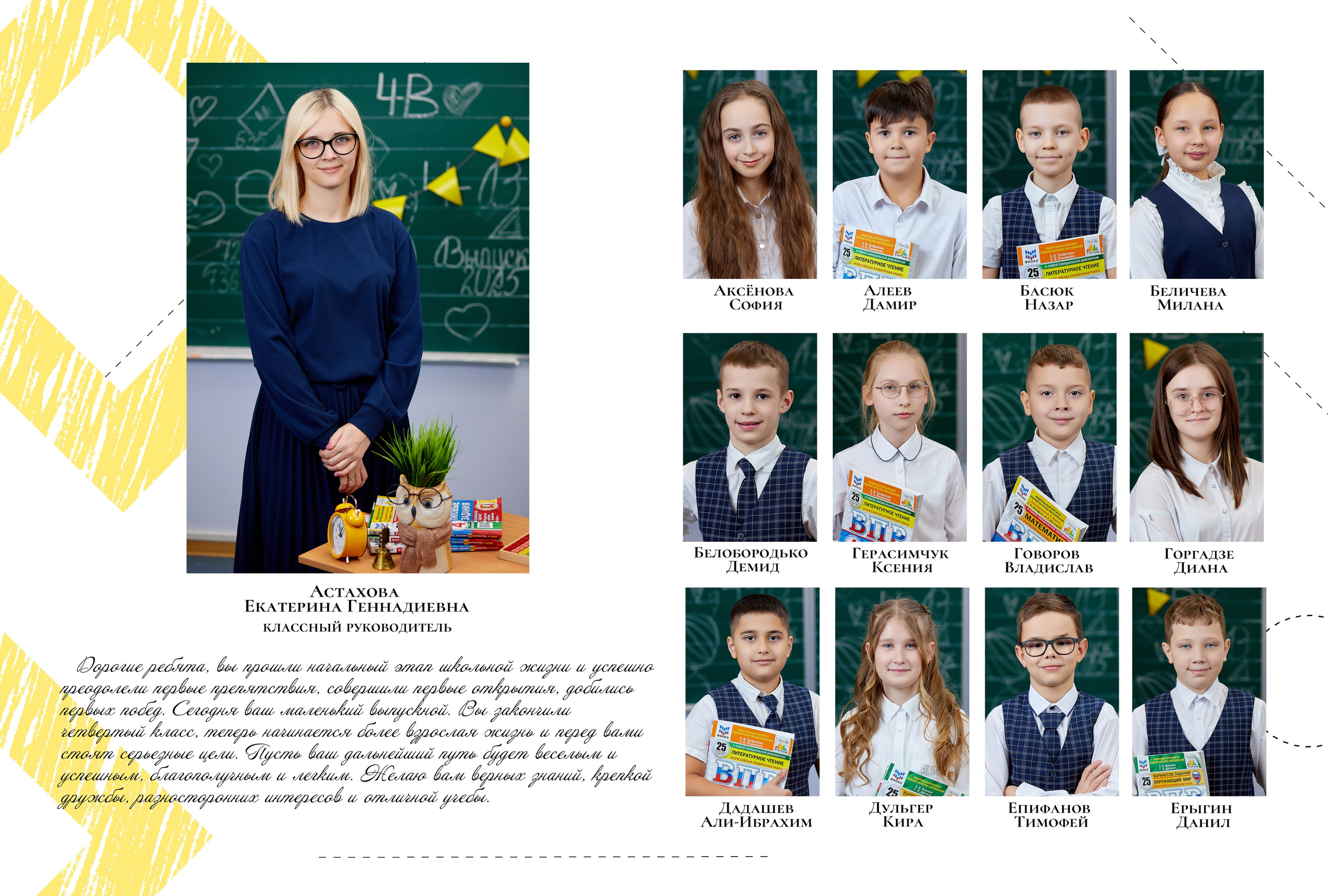 виньетка выпускной альбом для учеников 4 класса фото учителя