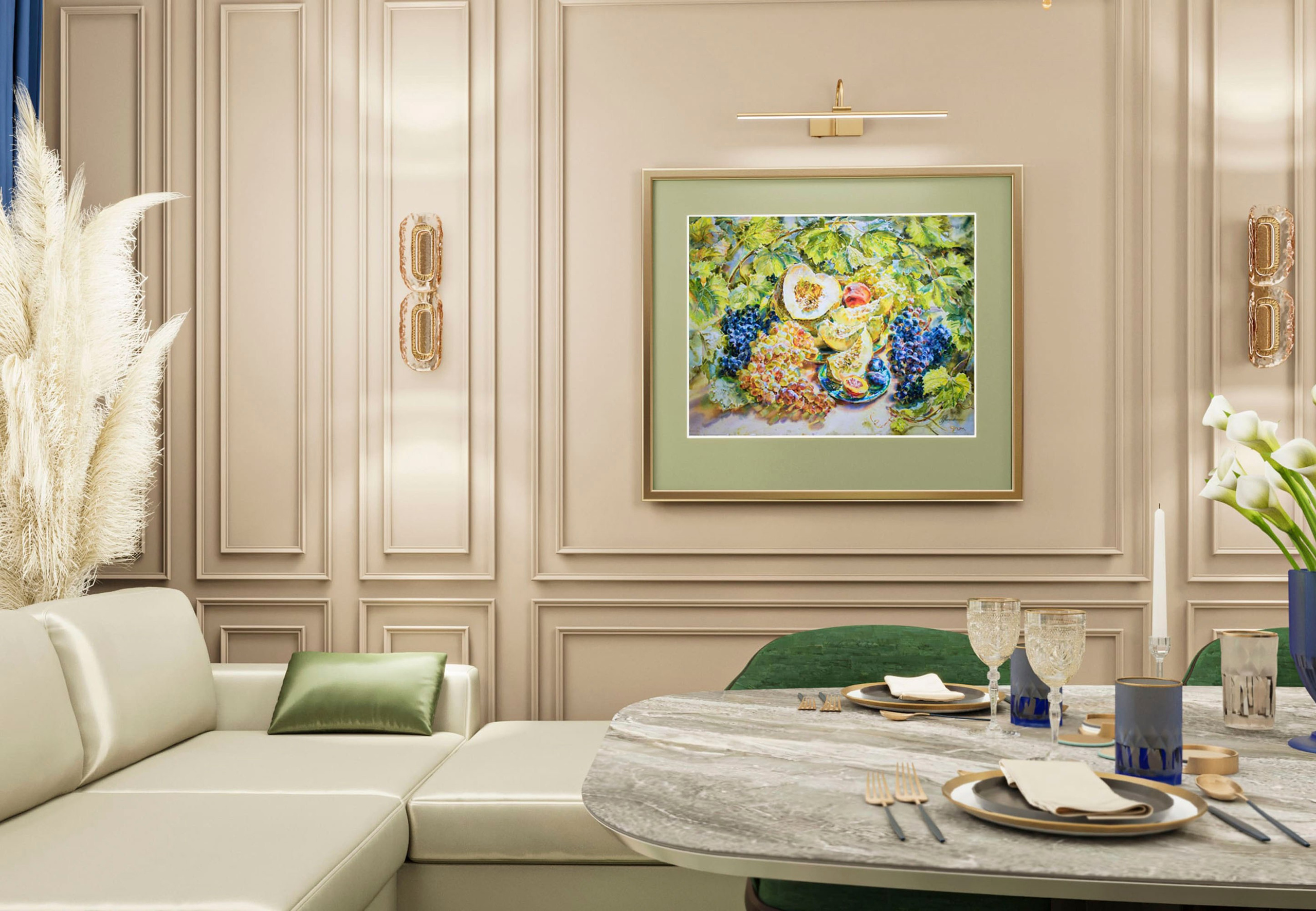 Картина «Важней всего - погода в доме» художника Галины Поплавской в интерьере