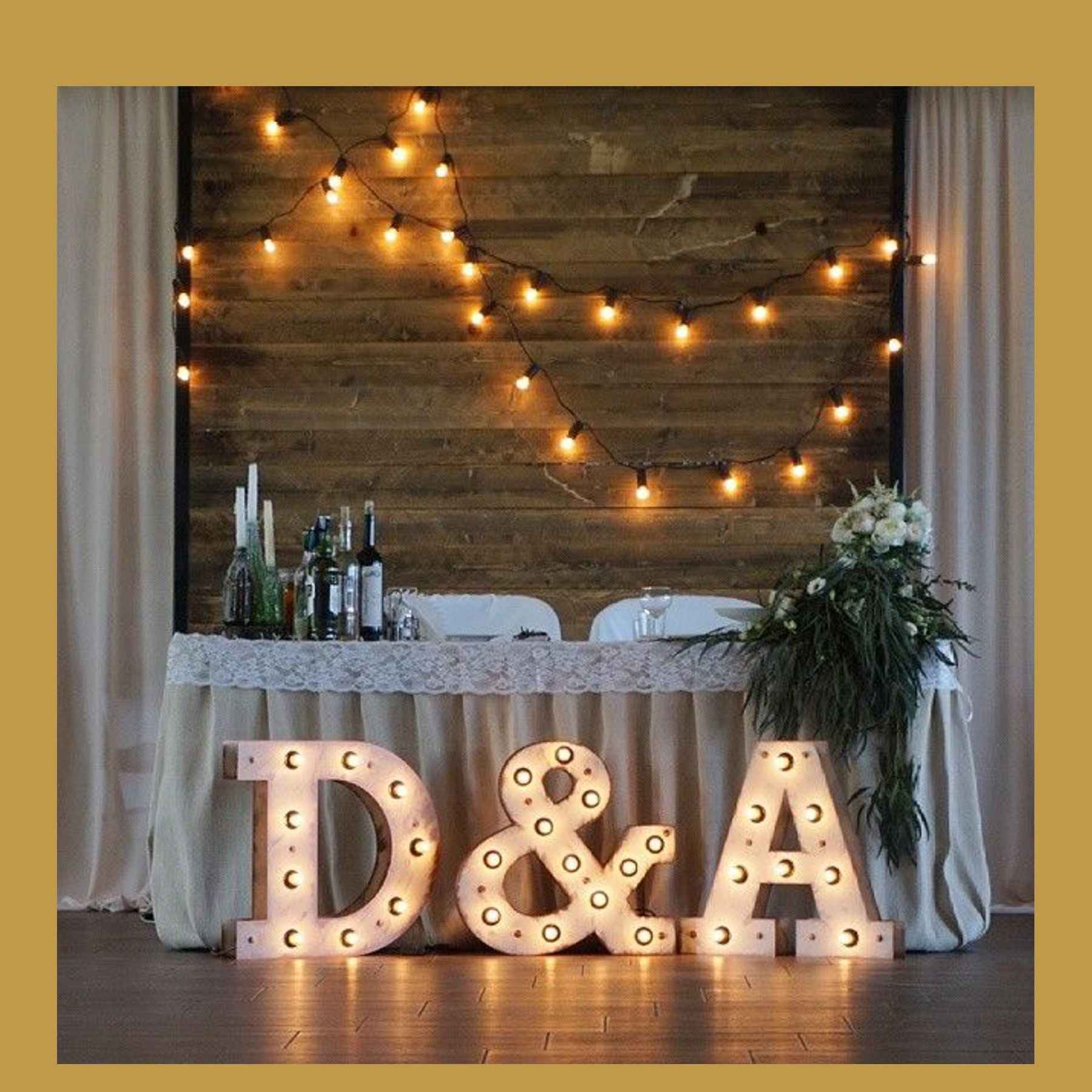 Инициалы на свадьбу. Студия праздничного декора