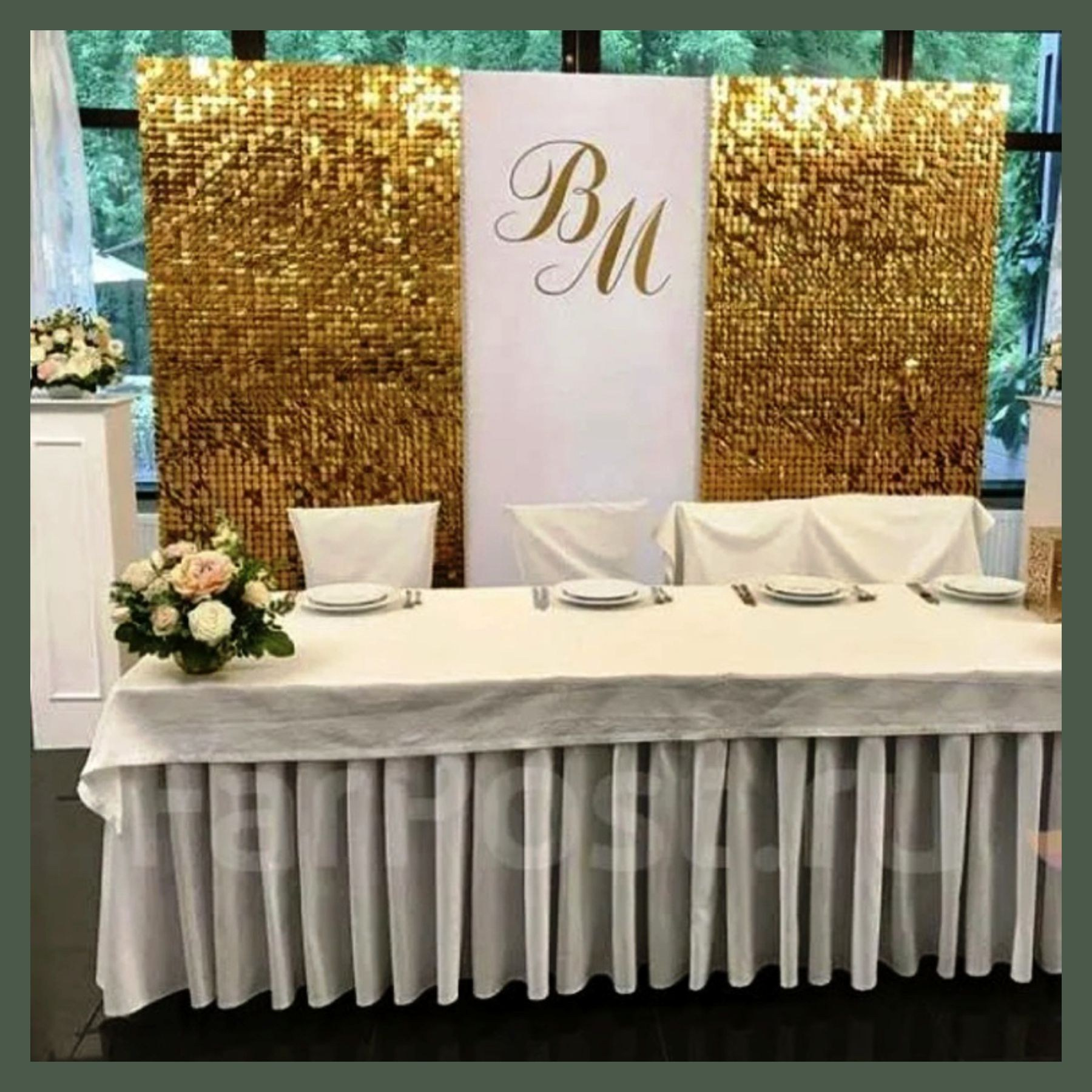 Фотозона из пайеток. Студия праздничного декора