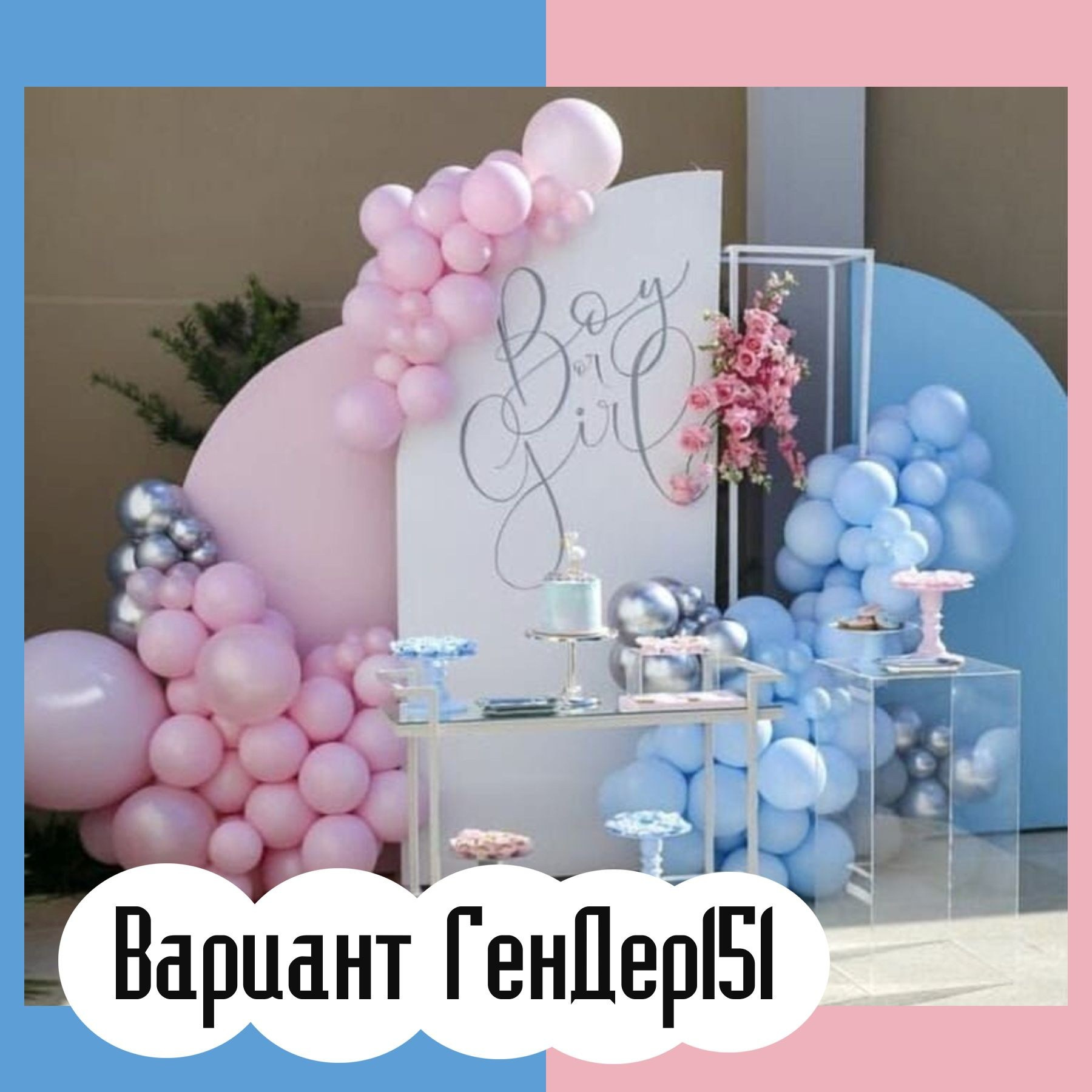 Гендер пати фотозона. Студия праздничного декора