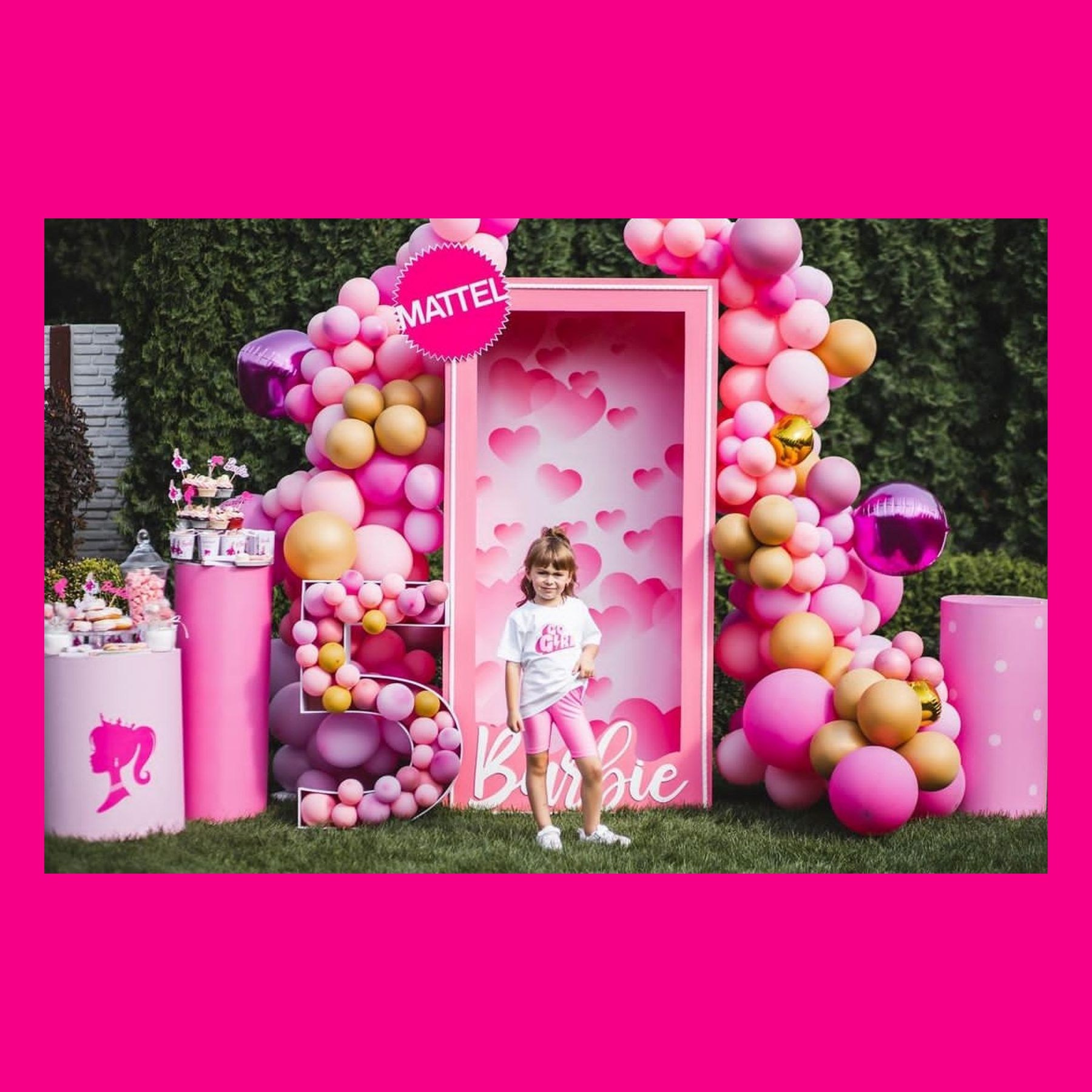 Фотозона коробка Барби. Студия праздничного декора