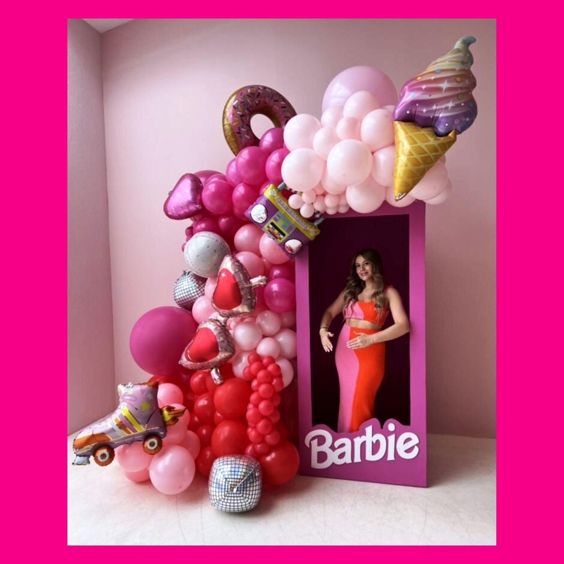 Фотозона коробка Барби. Студия праздничного декора