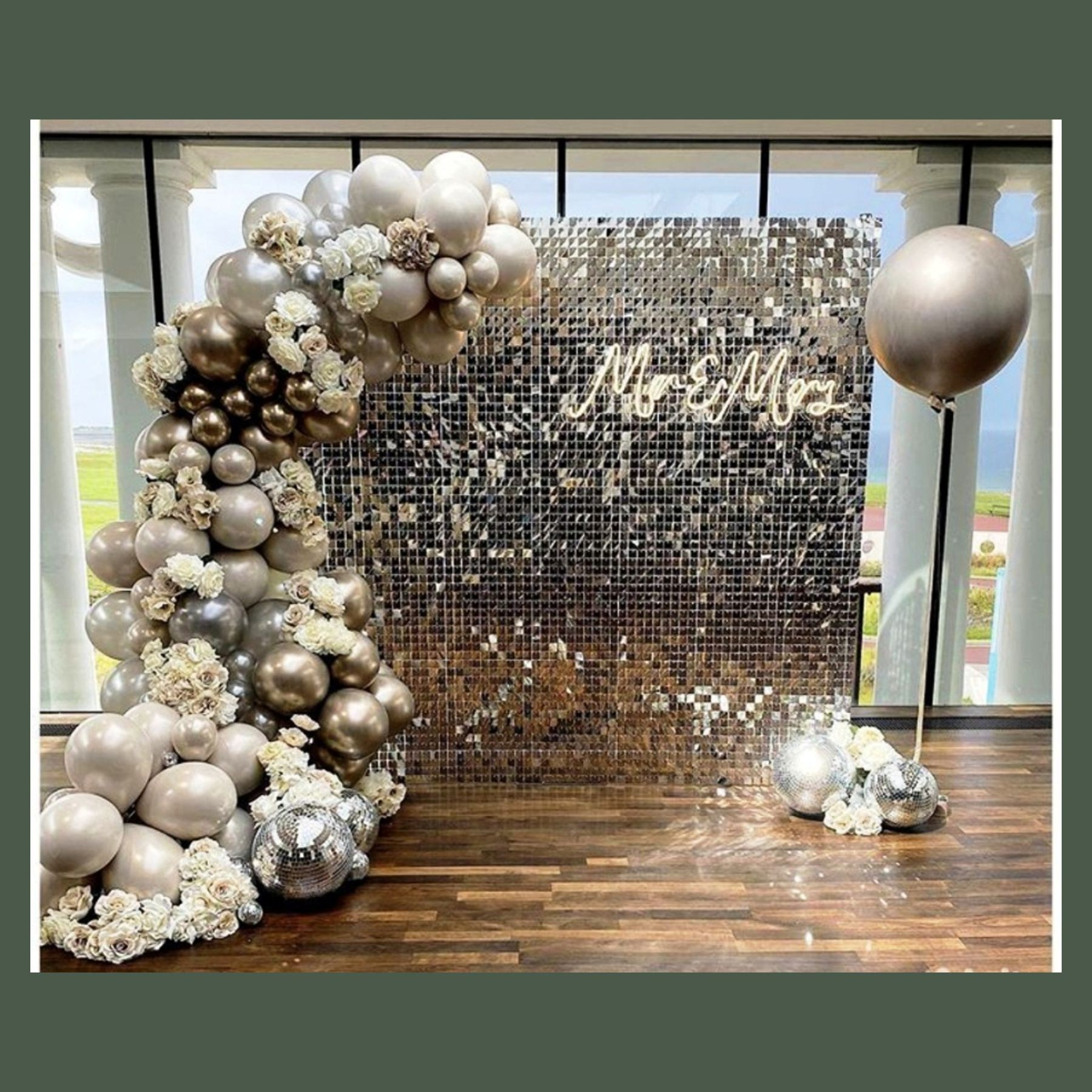 Фотозона из пайеток. Студия праздничного декора