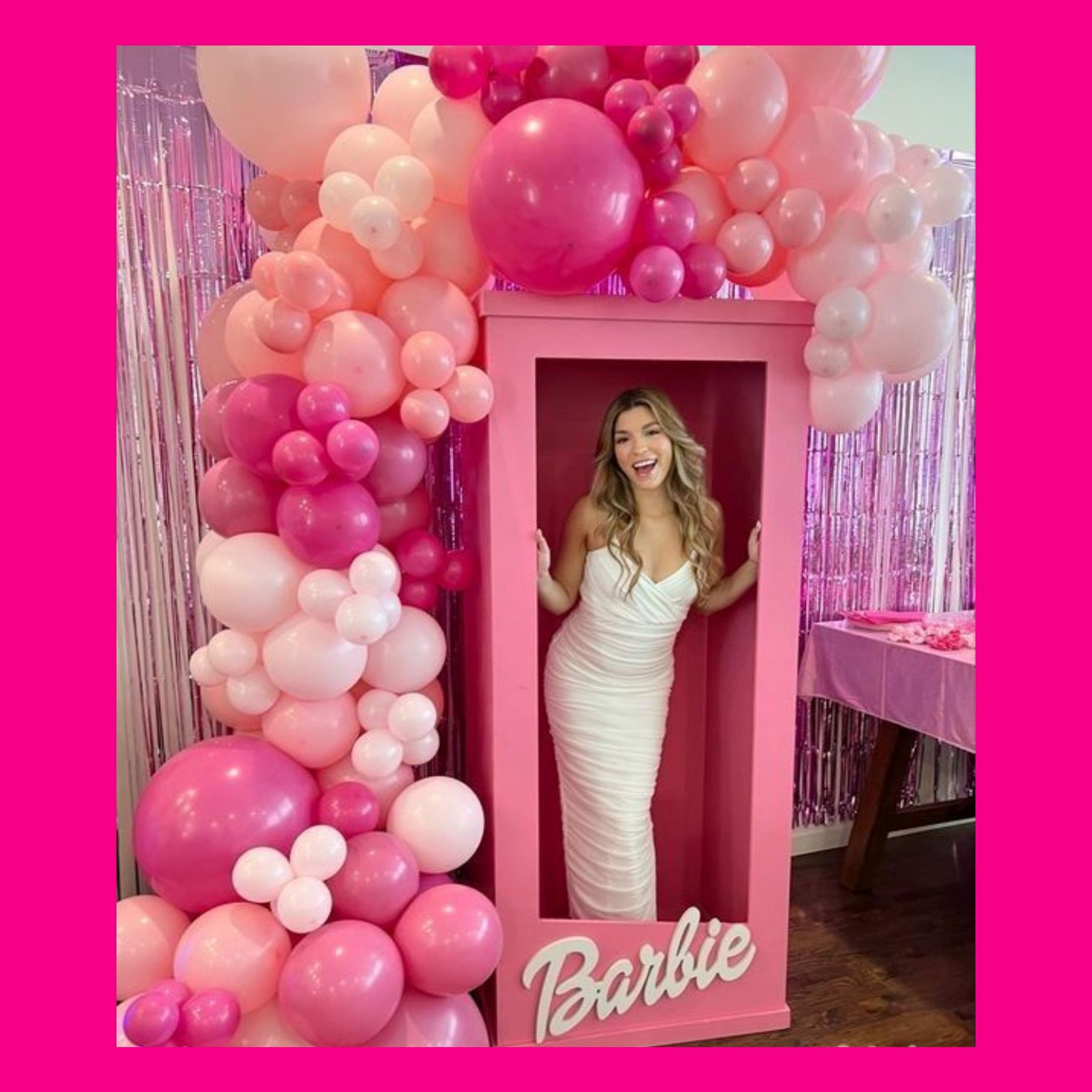 Фотозона коробка Барби. Студия праздничного декора