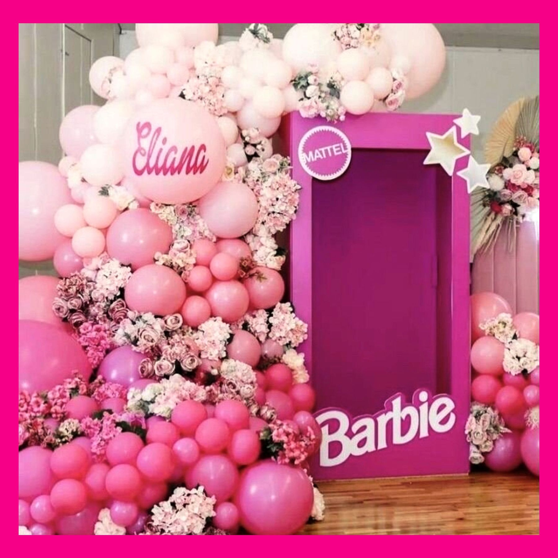 Фотозона коробка Барби. Студия праздничного декора