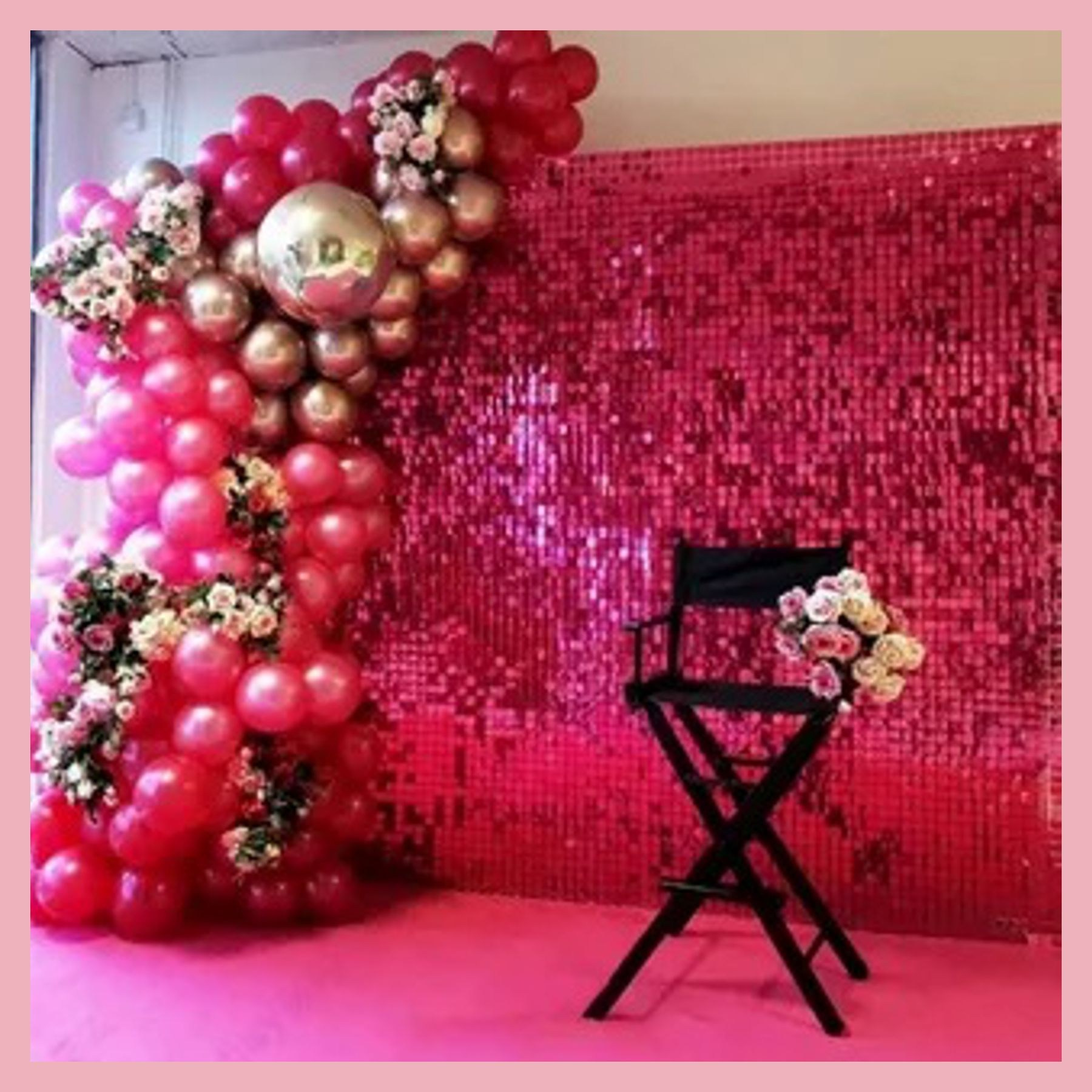 Фотозона из пайеток. Студия праздничного декора