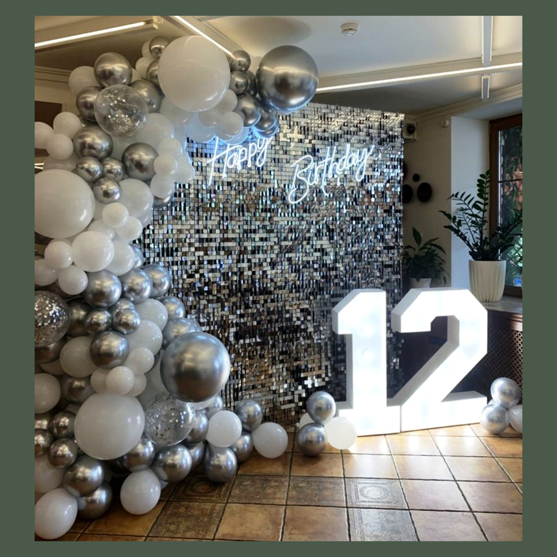 Фотозона из пайеток. Студия праздничного декора