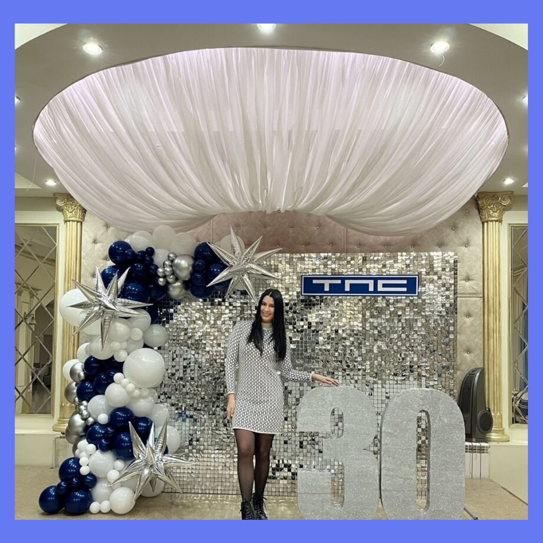 Фотозона из пайеток. Студия праздничного декора