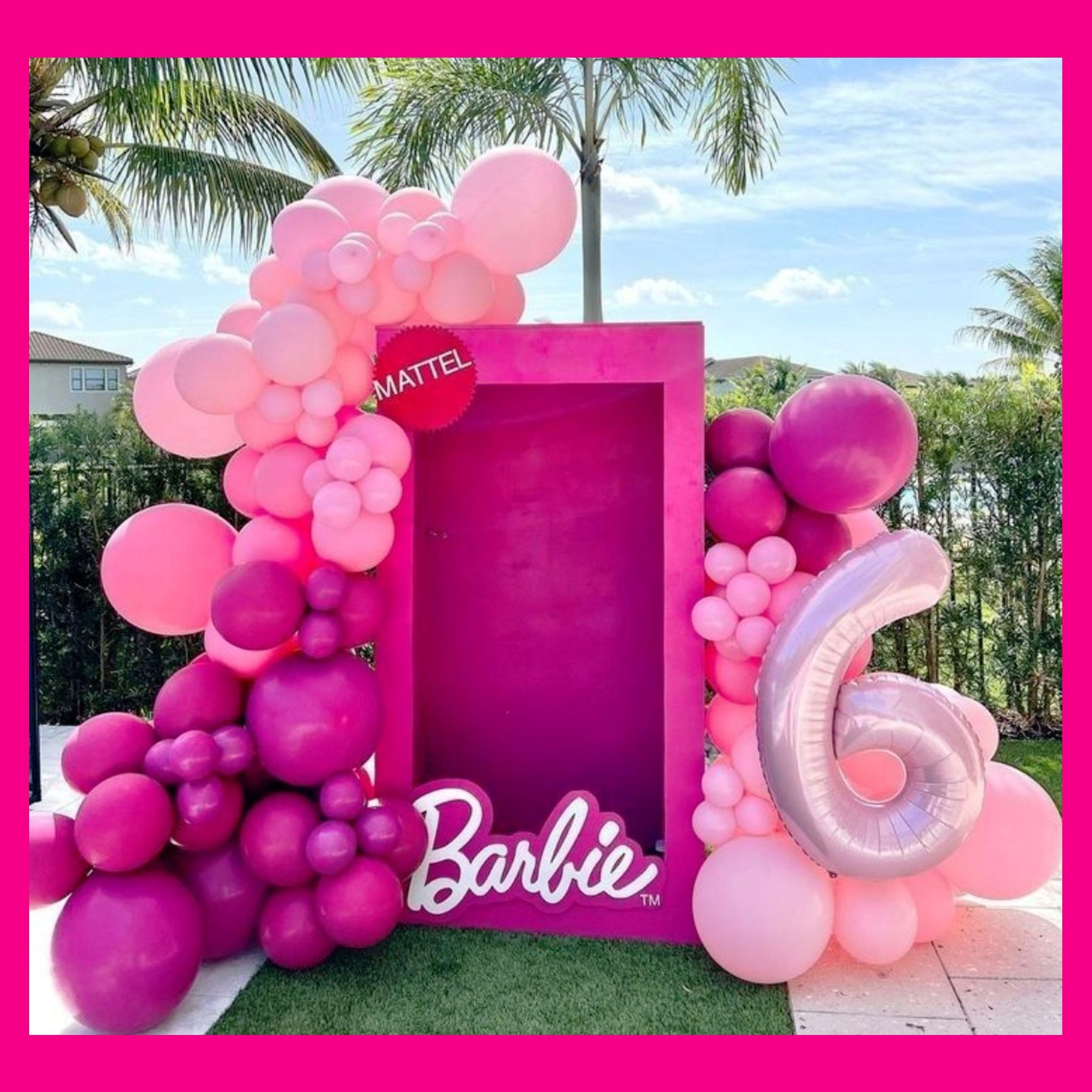 Фотозона коробка Барби. Студия праздничного декора