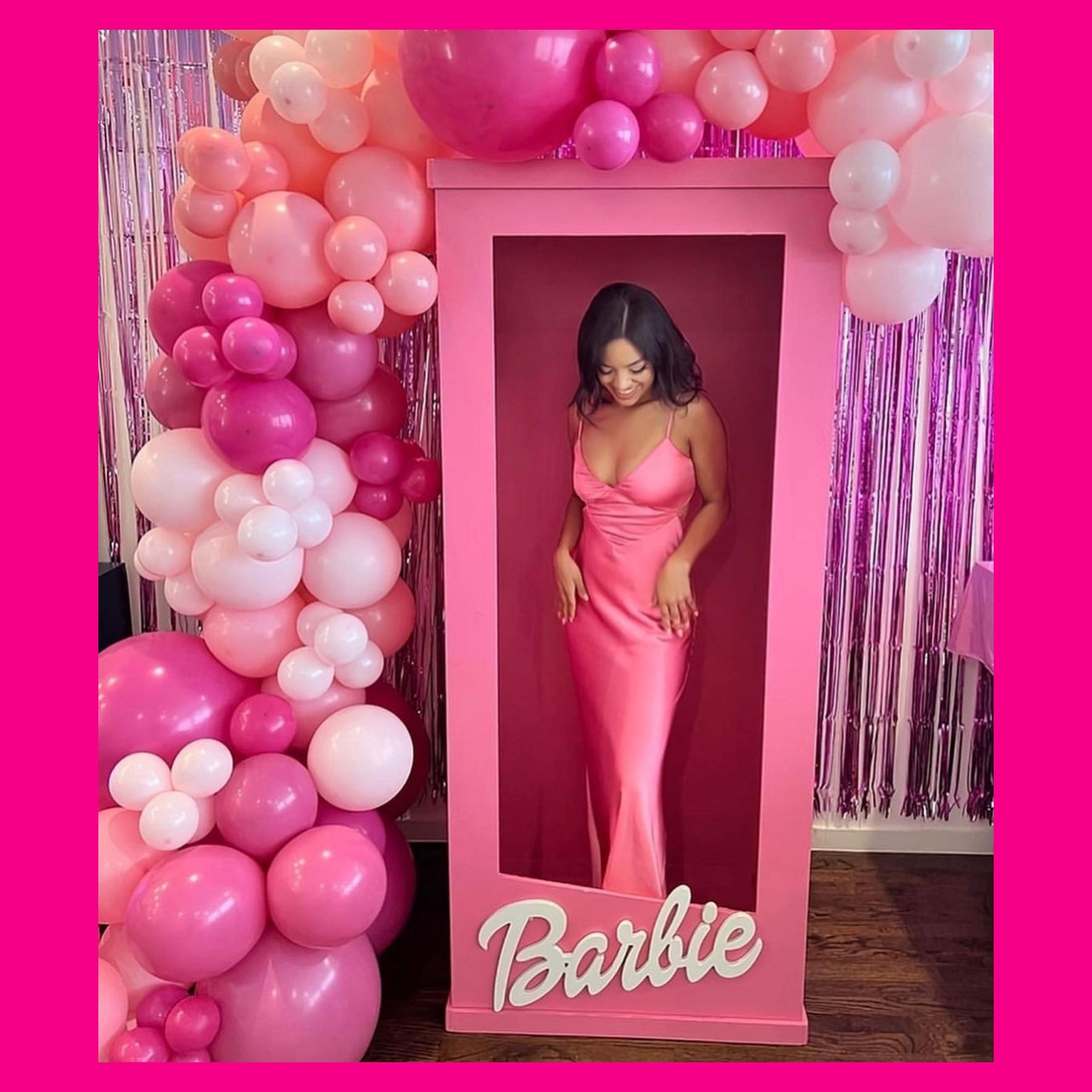 Фотозона коробка Барби. Студия праздничного декора