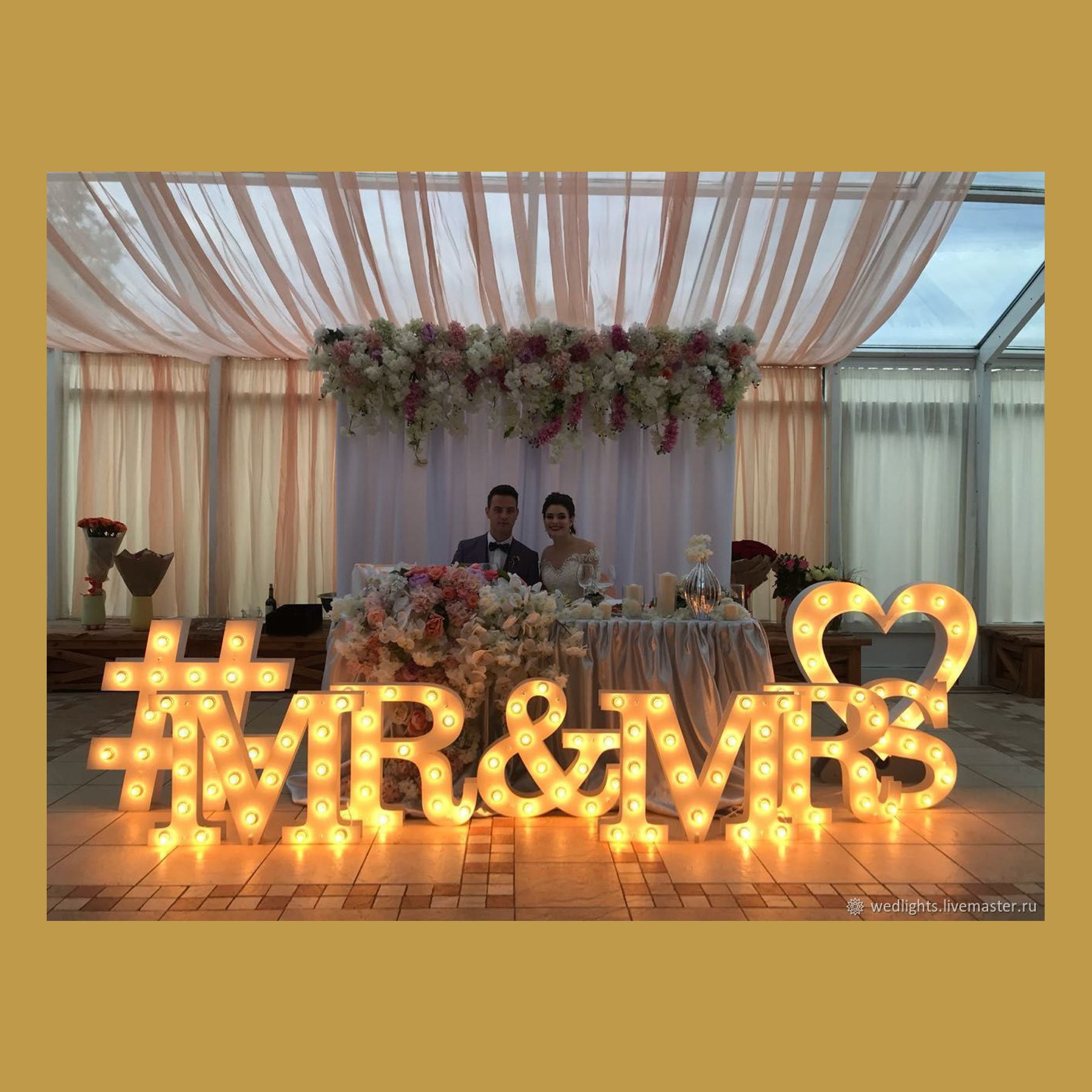 Инициалы на свадьбу. Студия праздничного декора