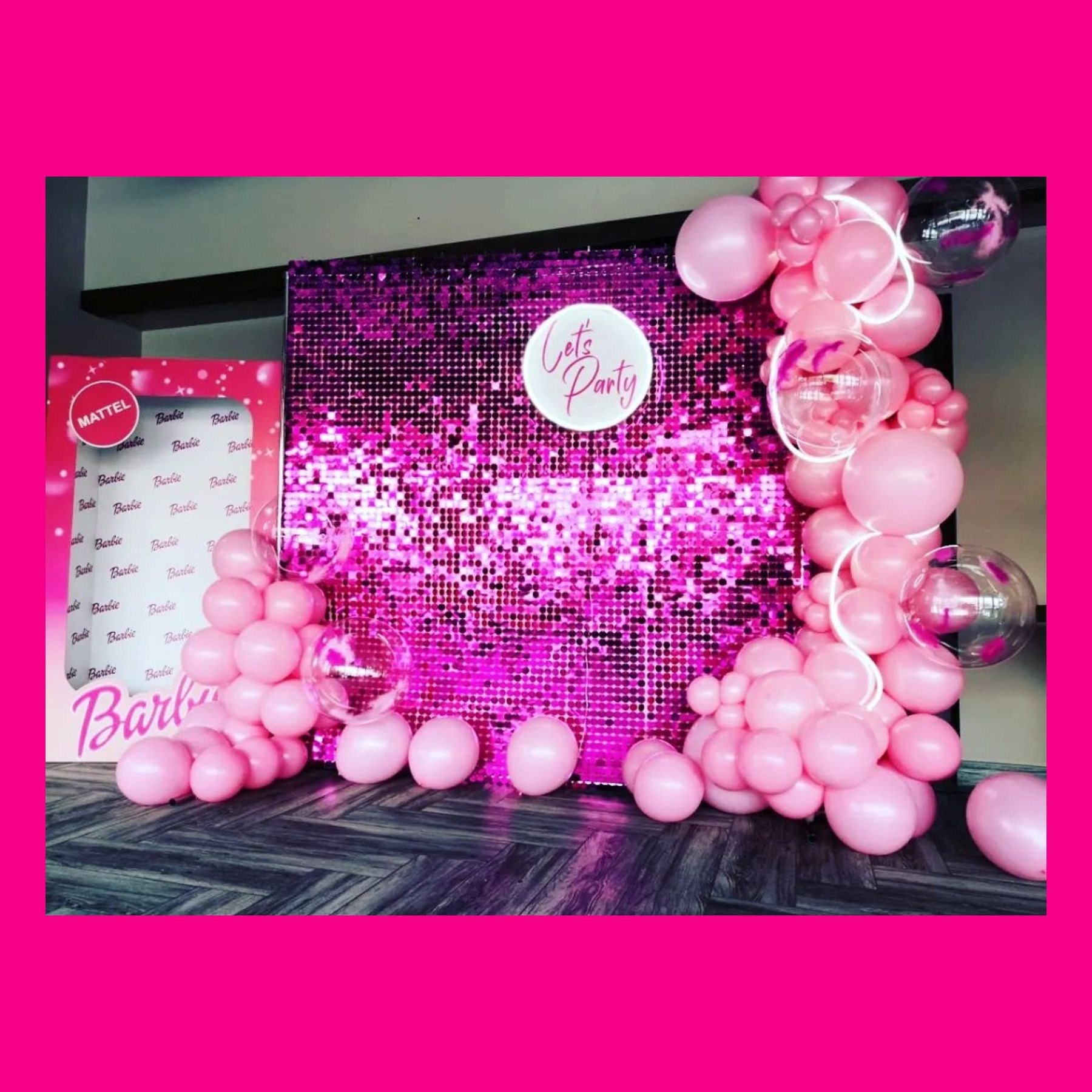 Фотозона из пайеток. Студия праздничного декора