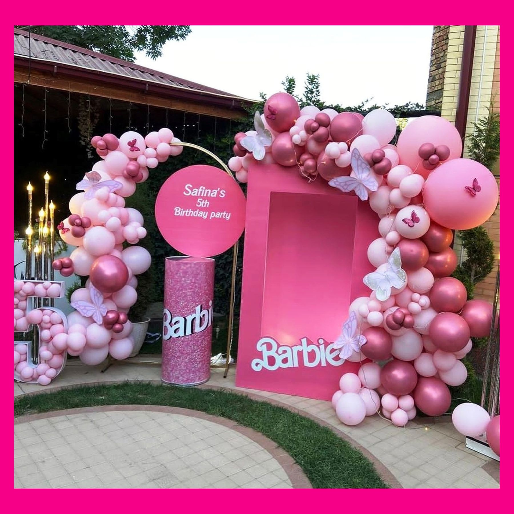 Фотозона коробка Барби. Студия праздничного декора