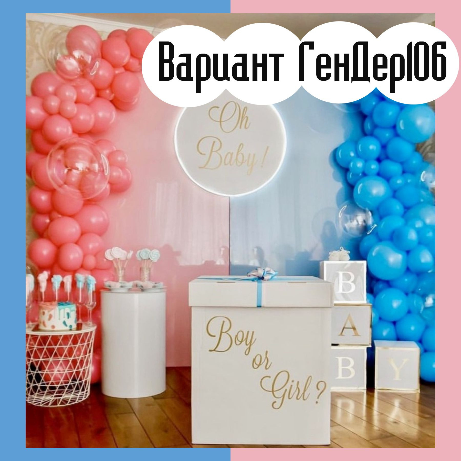 Гендер пати фотозона. Студия праздничного декора