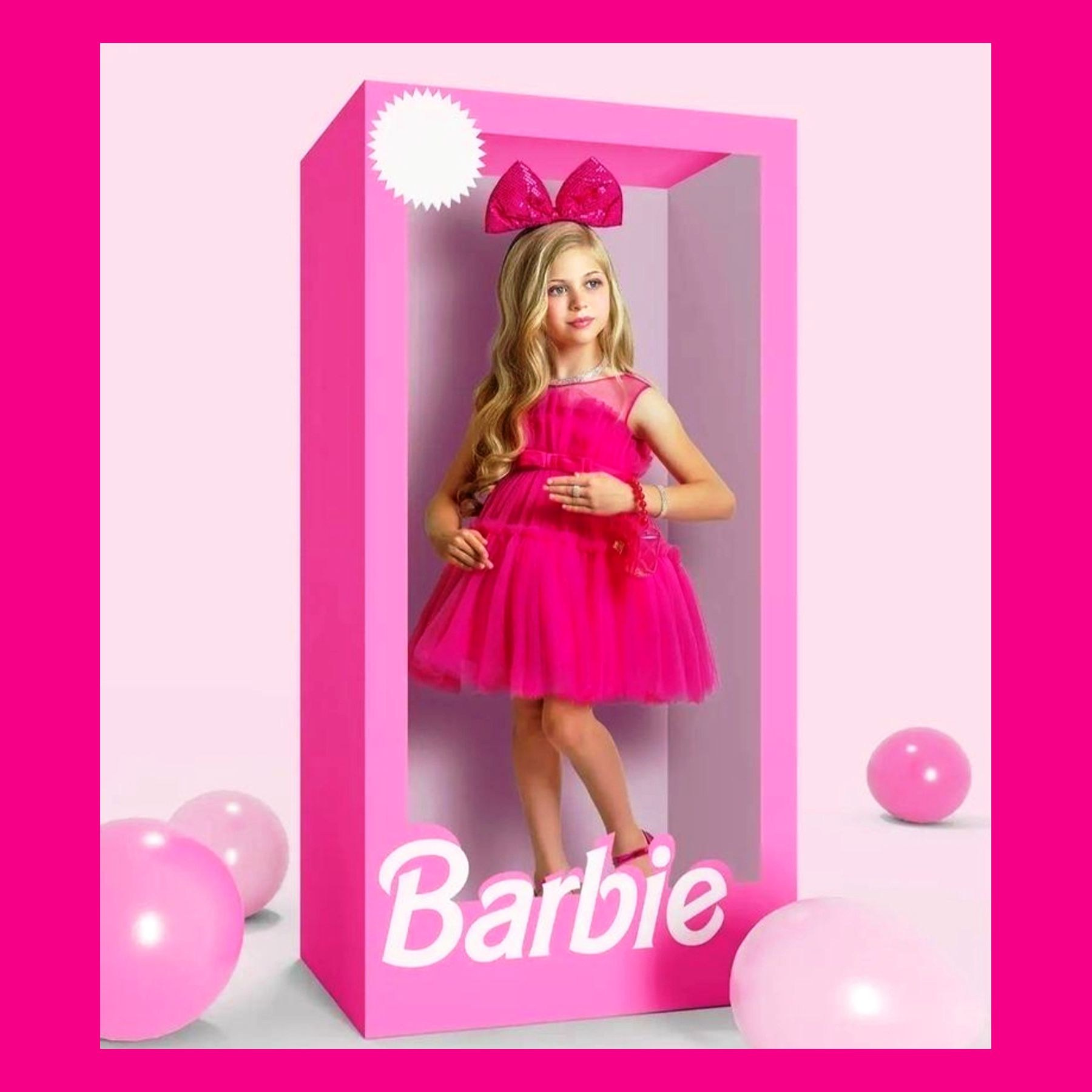 Фотозона коробка Барби. Студия праздничного декора