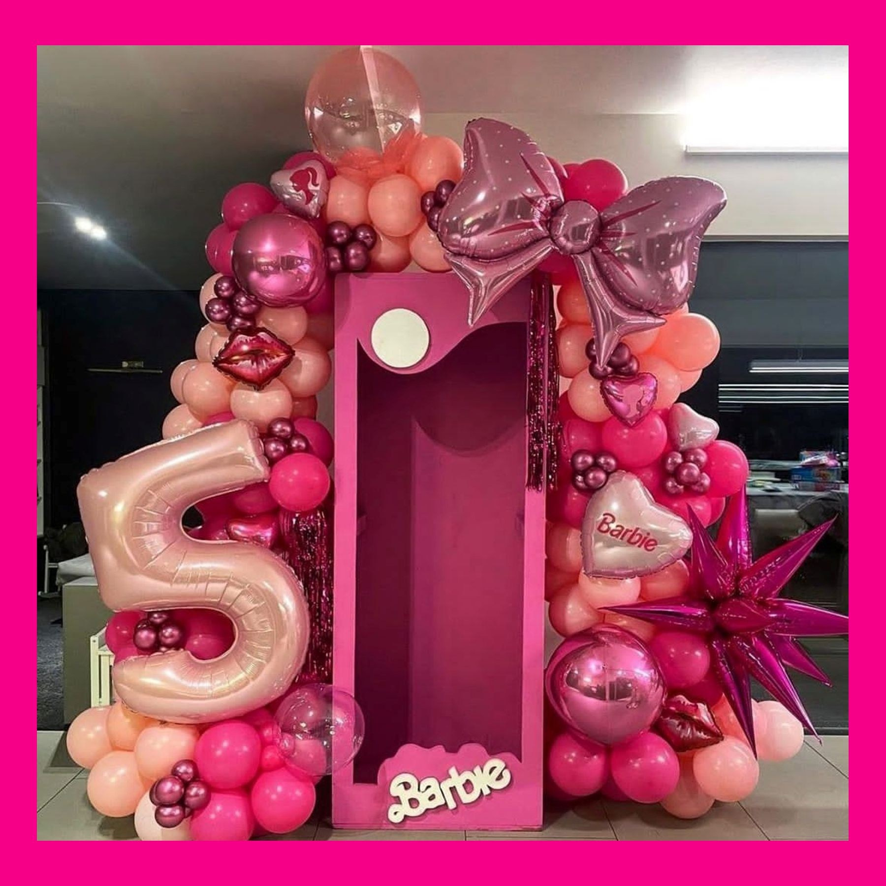 Фотозона коробка Барби. Студия праздничного декора