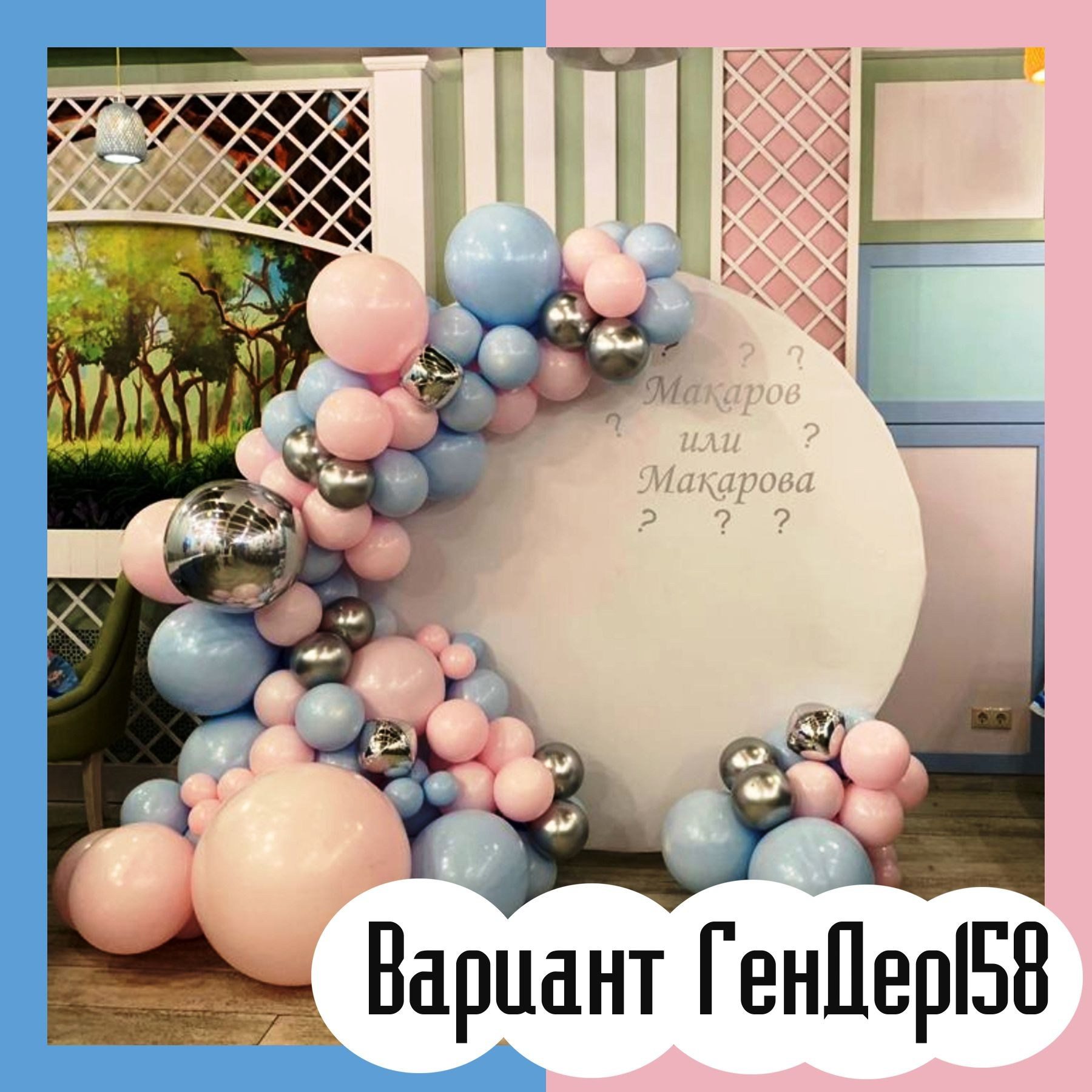 Гендер пати фотозона. Студия праздничного декора