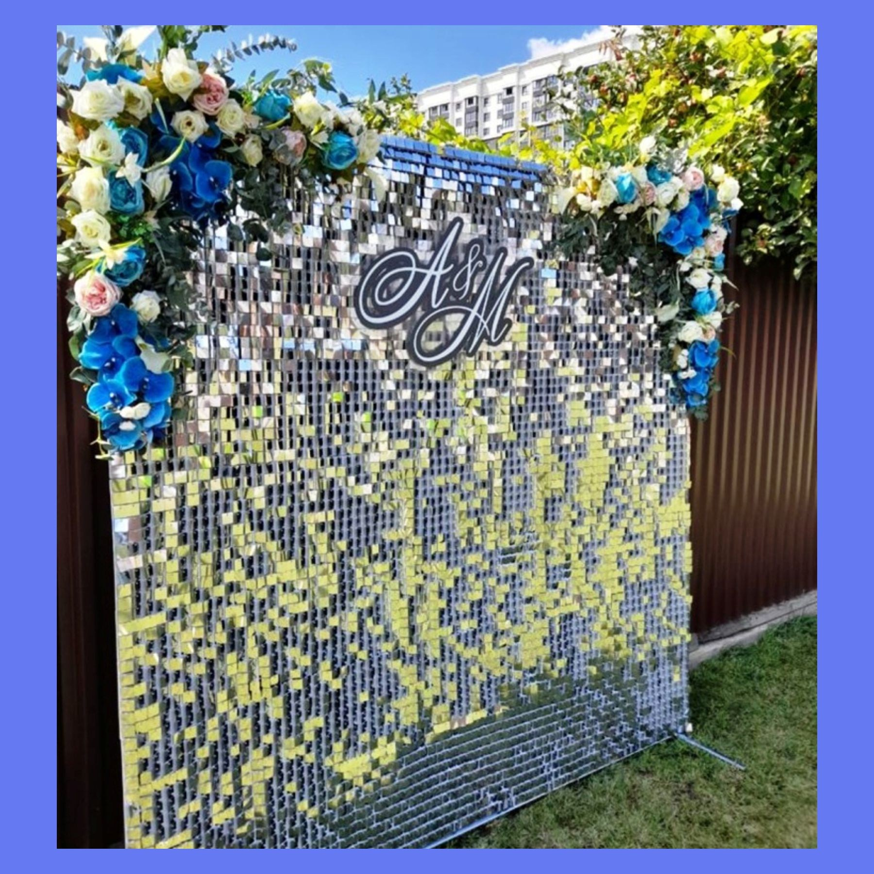 Фотозона из пайеток. Студия праздничного декора