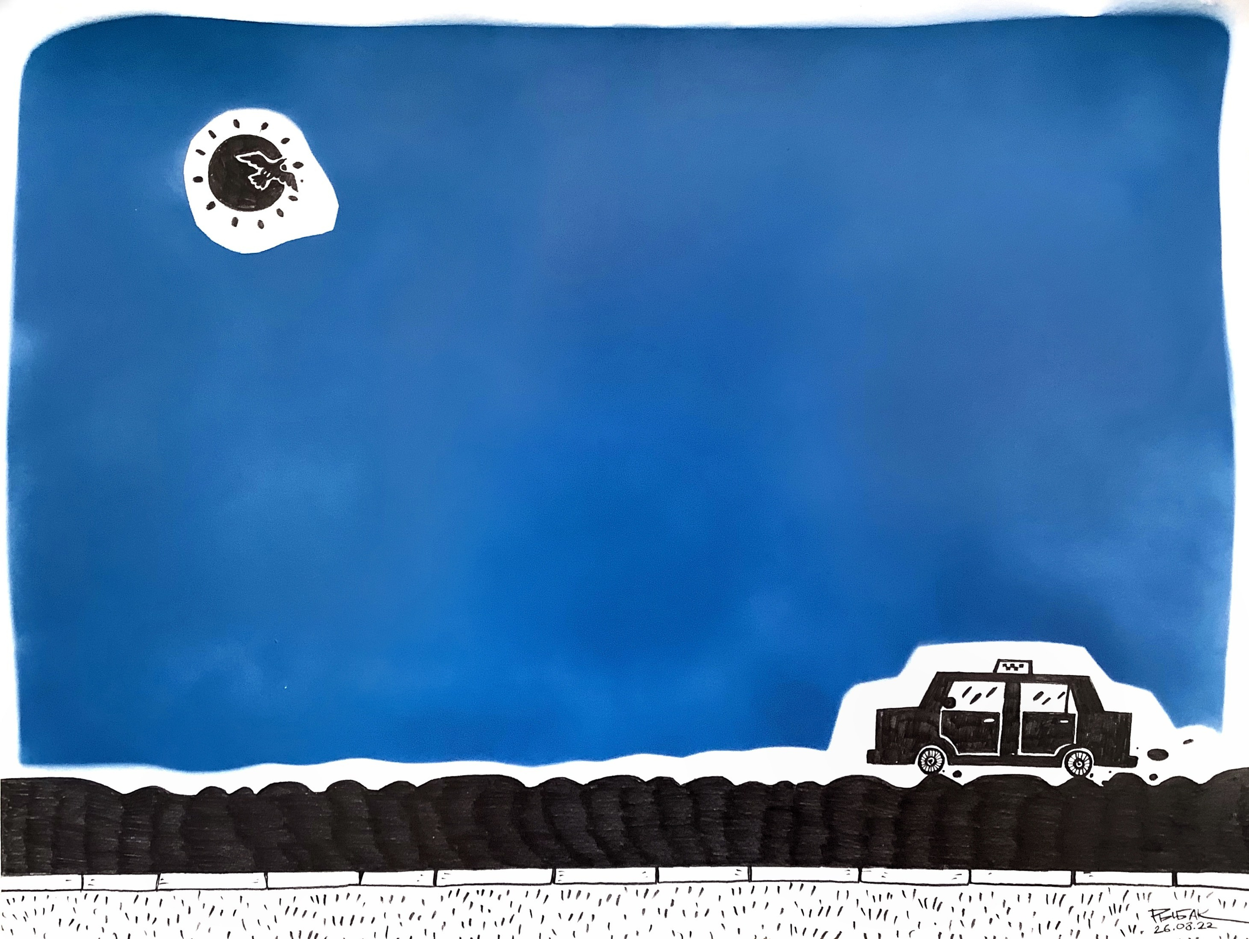 Серия Транспортная Автобусно-таксишная. Художник Рыбак Николай