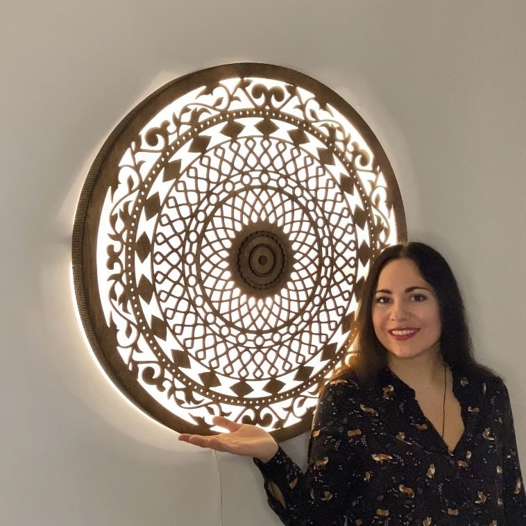 Настенный светильник мандала. Арт-объекты для стен. Авторские картины, панно, часы и портреты по фото