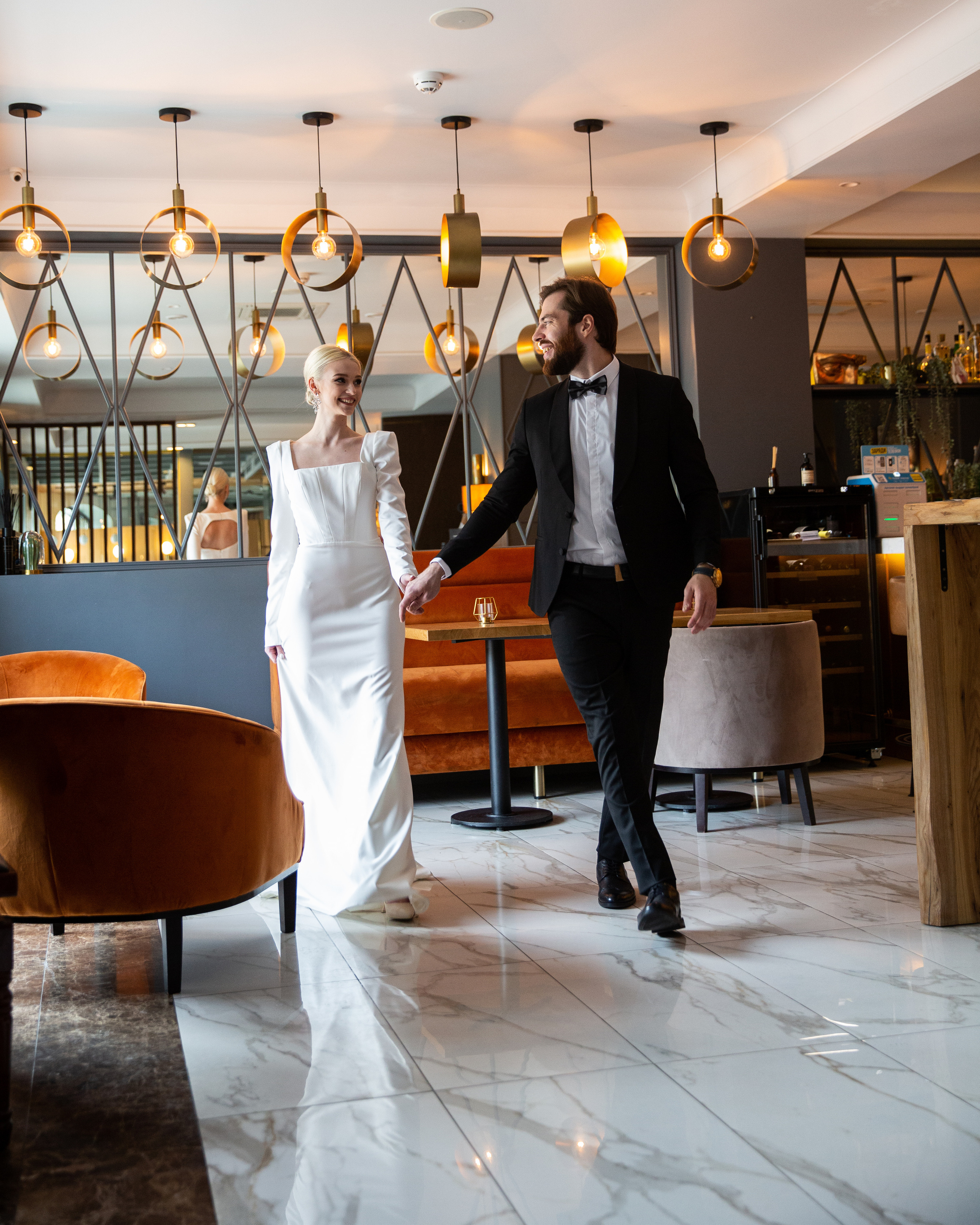Wedding. Bride and groom — morning at the hotel. Visual artist, photographer Liana Darenskaya, Moscow
