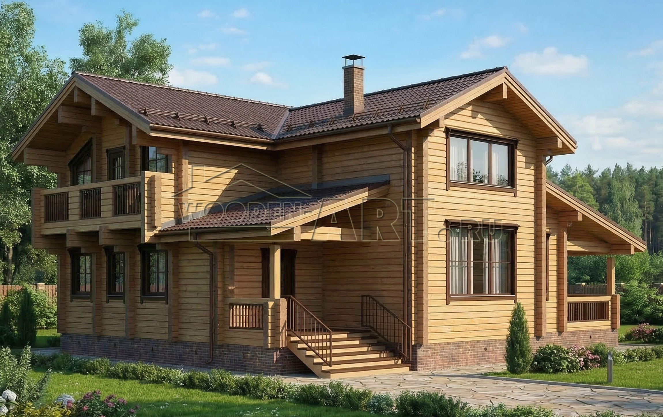 «Прохорово» 299 кв. м. Проекты деревянных домов. Архитектор Ольга Мальцева