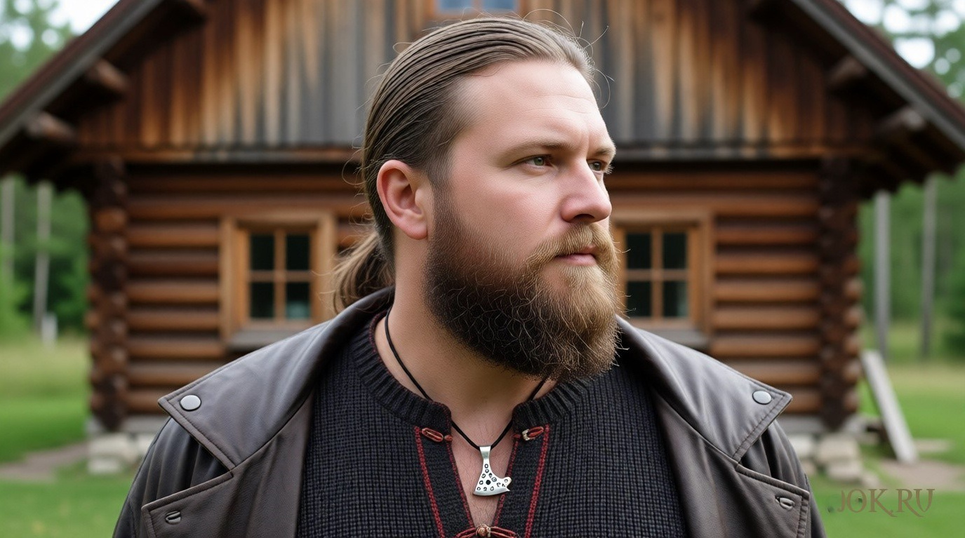 Секира Перуна с рунами, защитный славянский символ