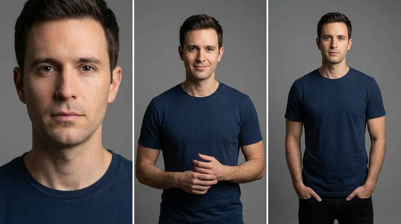 Актёрское портфолио мужчины: крупный план, поясной и ростовой кадр