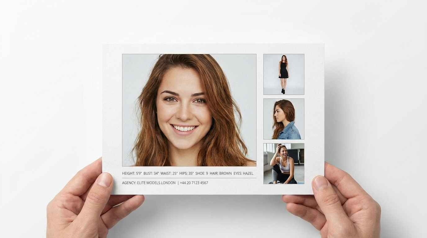 Готовая композитка модели с параметрами и фото для агентства