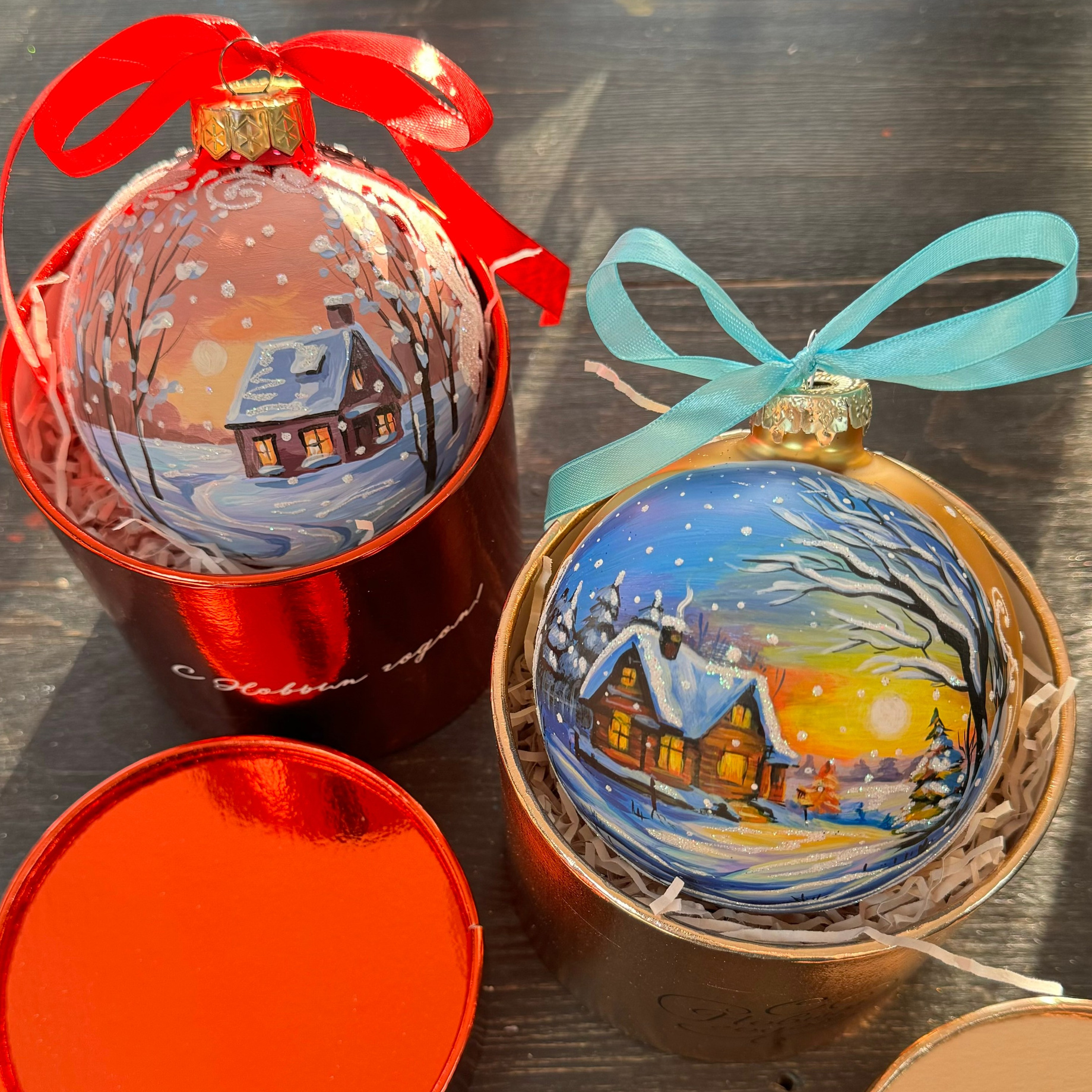 Портфолио — индивидуальные заказы. Художественная ручная роспись елочных шаров, корпоративные подарки и восковые аромасвечи