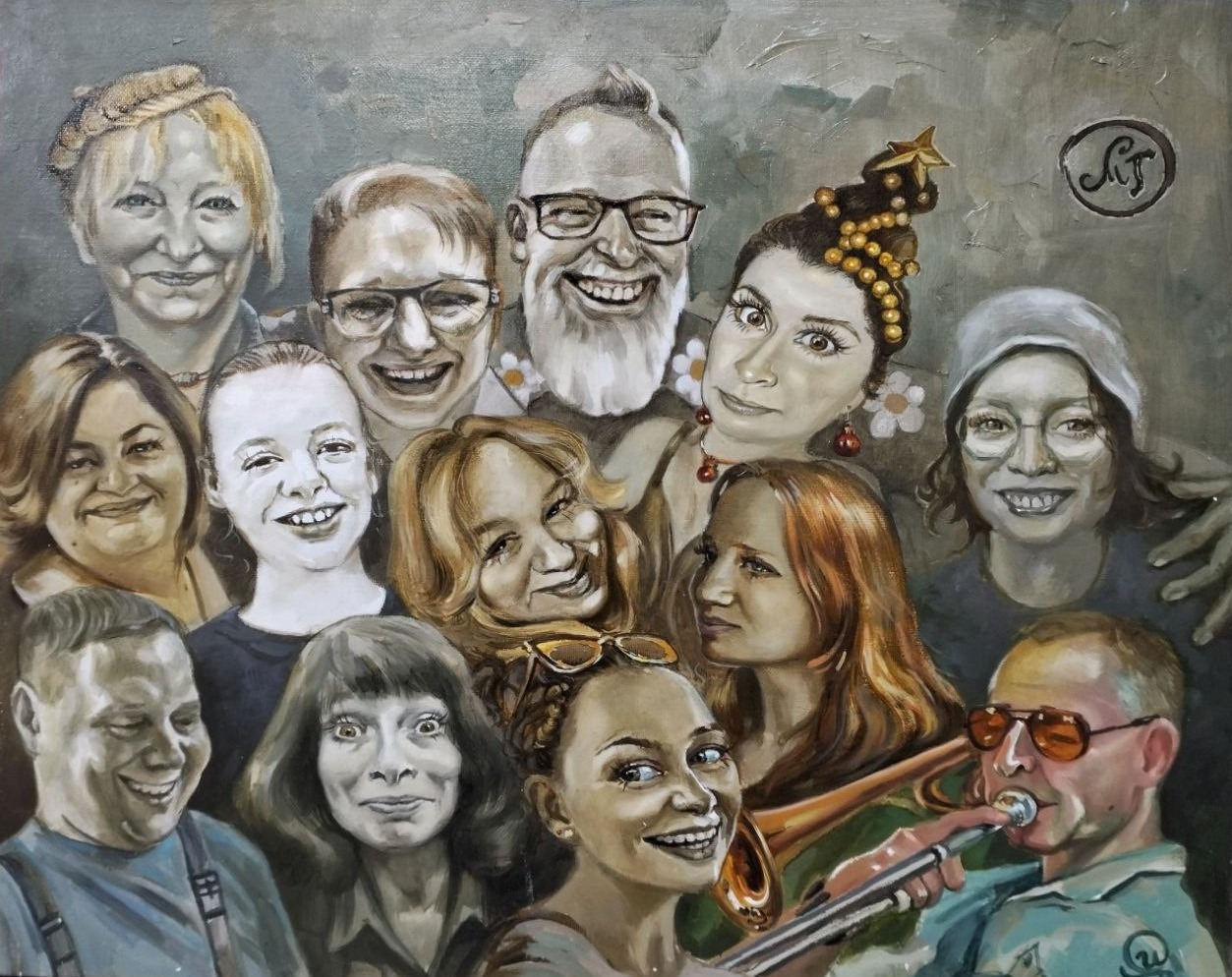 Это команда Мстинской Гончарни. В конце 2024 года одна из сотрудниц Гончарни заказала художнику-армянину эту картину. И теперь, все гости, которые к нам приходят, видят нашу команду. Мы все разные. Разные характеры, привычки, и в этом наша сила. Мы едины. Мы - Мстинская Гончарня.