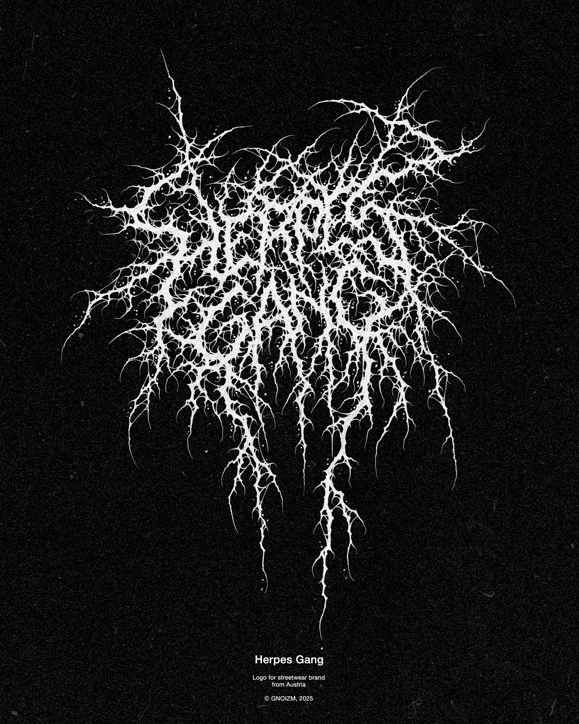 Herpes Gang - black metal logo design - variation with the webs only  