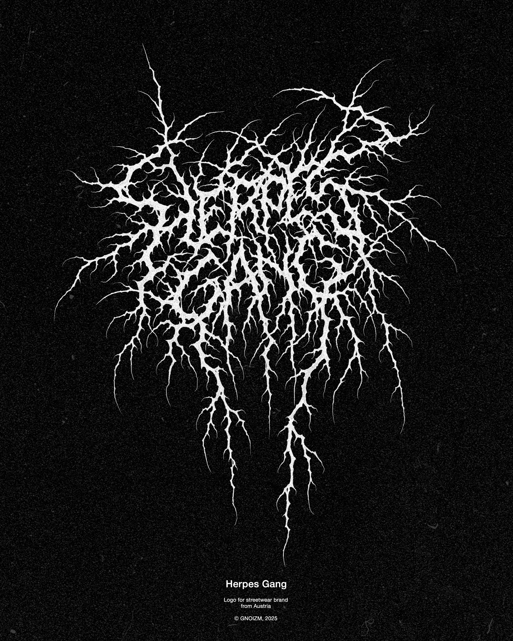 Herpes Gang - black metal logo design - clean barnched logo without additional details  