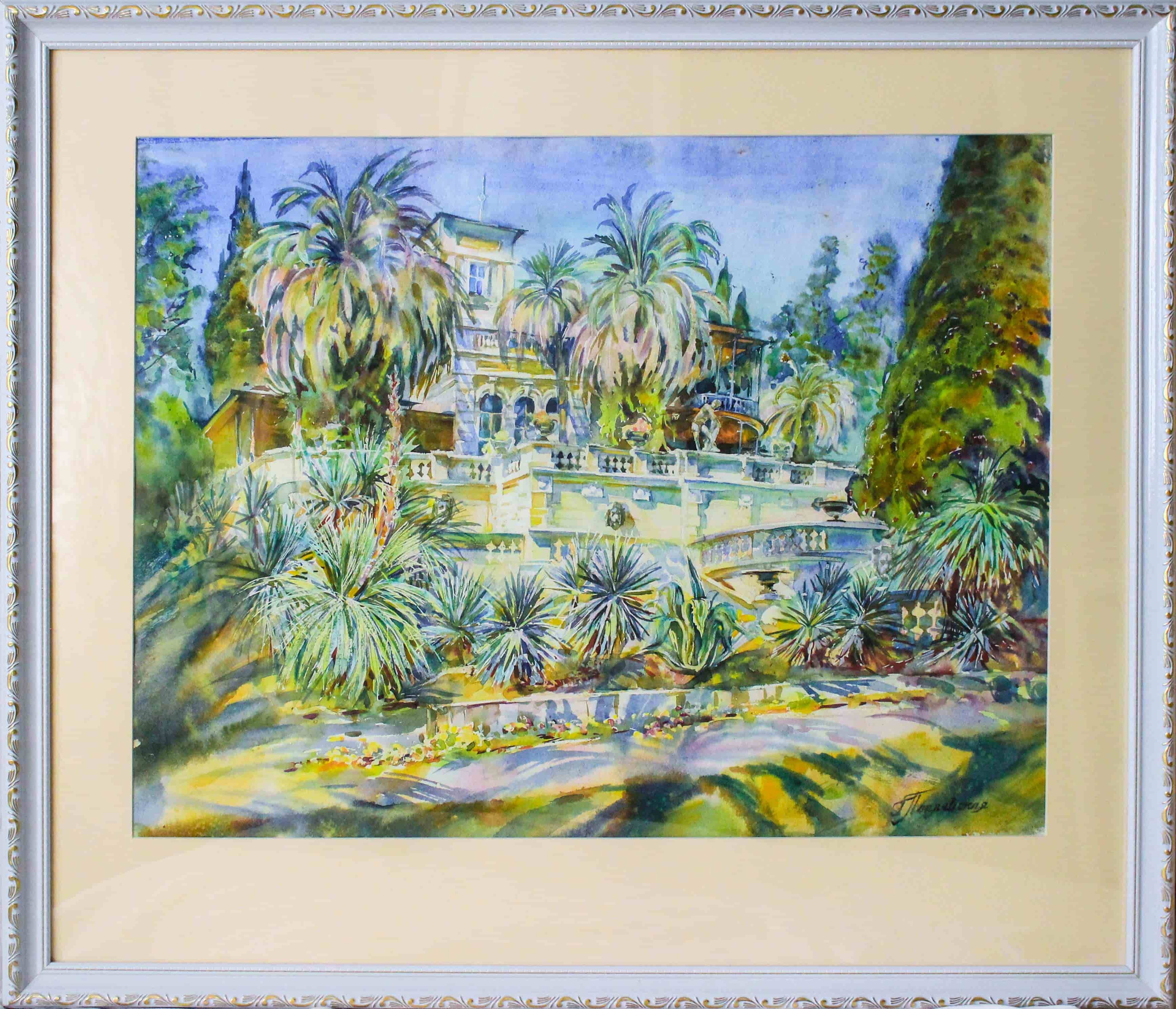 Сочинский Дендрарий.  Вилла Надежда. Свет акварели Галины Поплавской