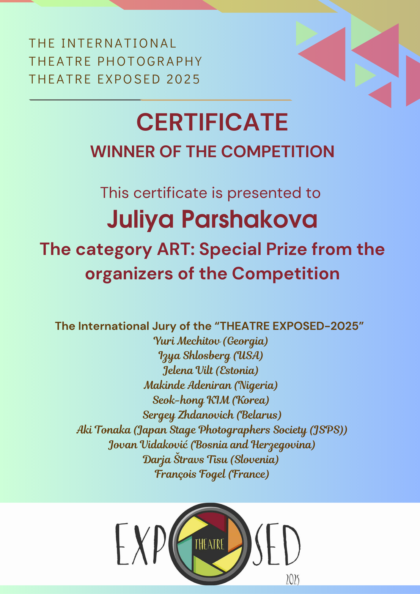 Сертификаты Паршакова Юлия фотограф Санкт-Петербург. Фотограф в Санкт-Петербурге и Москве Юлия Паршакова