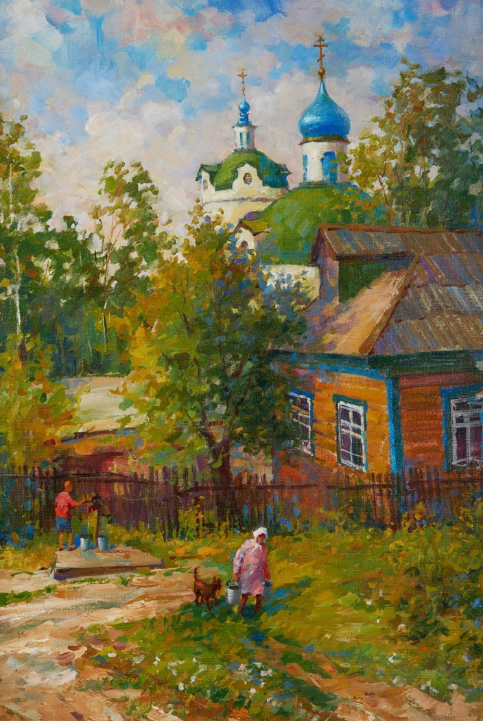 Картина маслом старая Москва холст масло пейзаж известный художник Станислав Скобелев