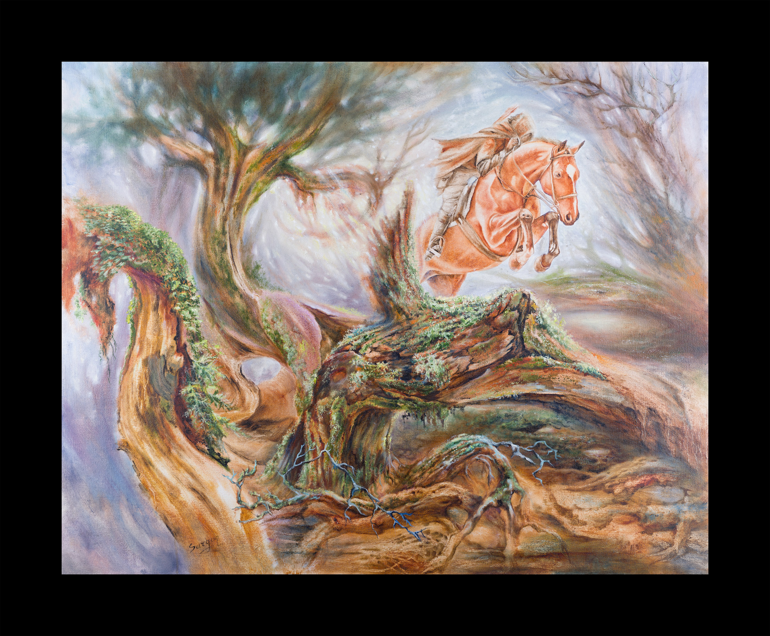 Художник Кира Саргон и ее картина «Всадник», съемка от Koval Production ( Интерьерный фотограф Коваль Илья)