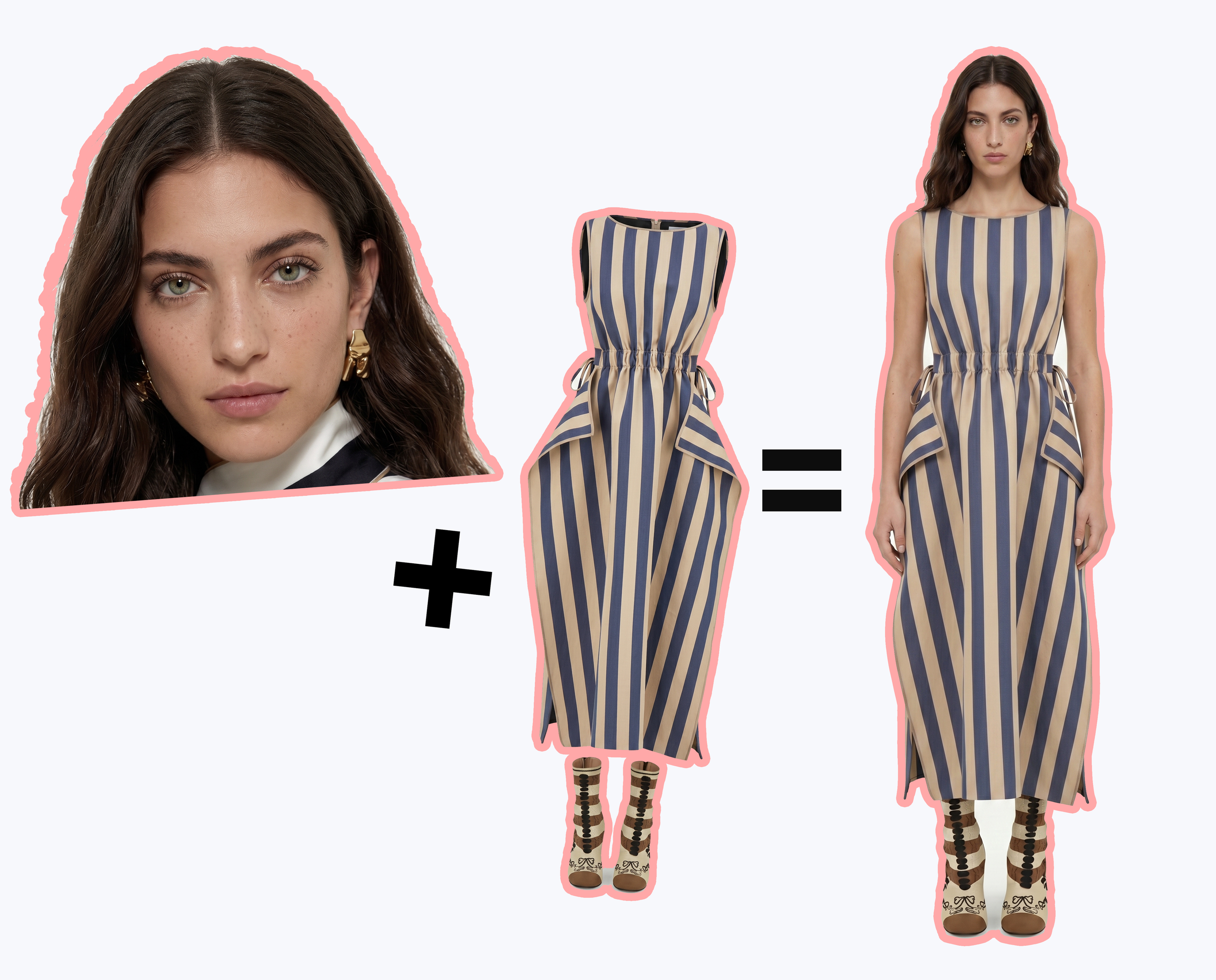 Каталожная ИИ-съемка для маркетплейсов (Wildberries, Ozon, Lamoda): процесс "надевания" платья на AI-модель для создания продающих карточек товаров