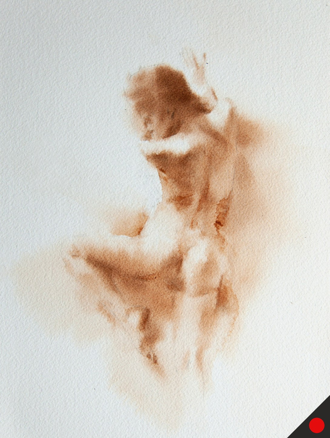 Акварельные работы в монохроме, эротика в акварели