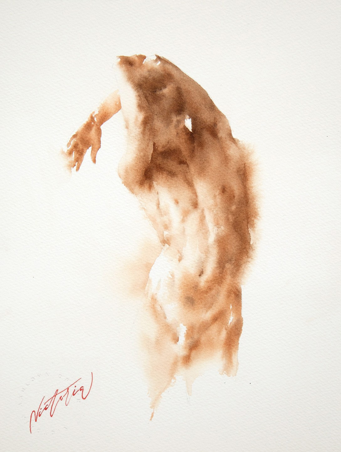 Акварельные работы в монохроме, эротика в акварели